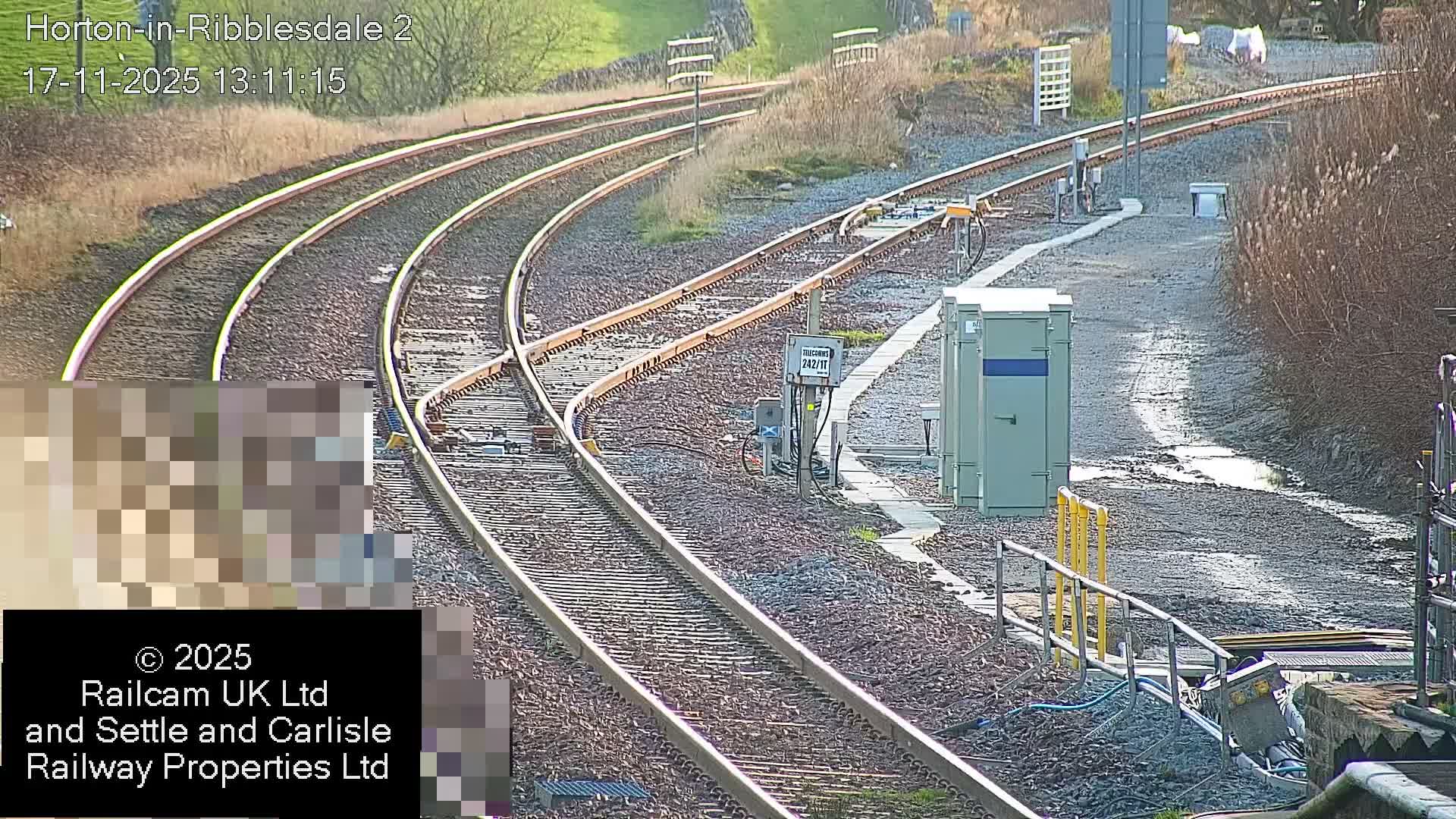 Horton-in-Ribblesdale Railway Station  South Towards View  & Quarry Siding Entrance Live Cam - North Yorkshire, Yorkshire and the Humber, England, United Kingdom