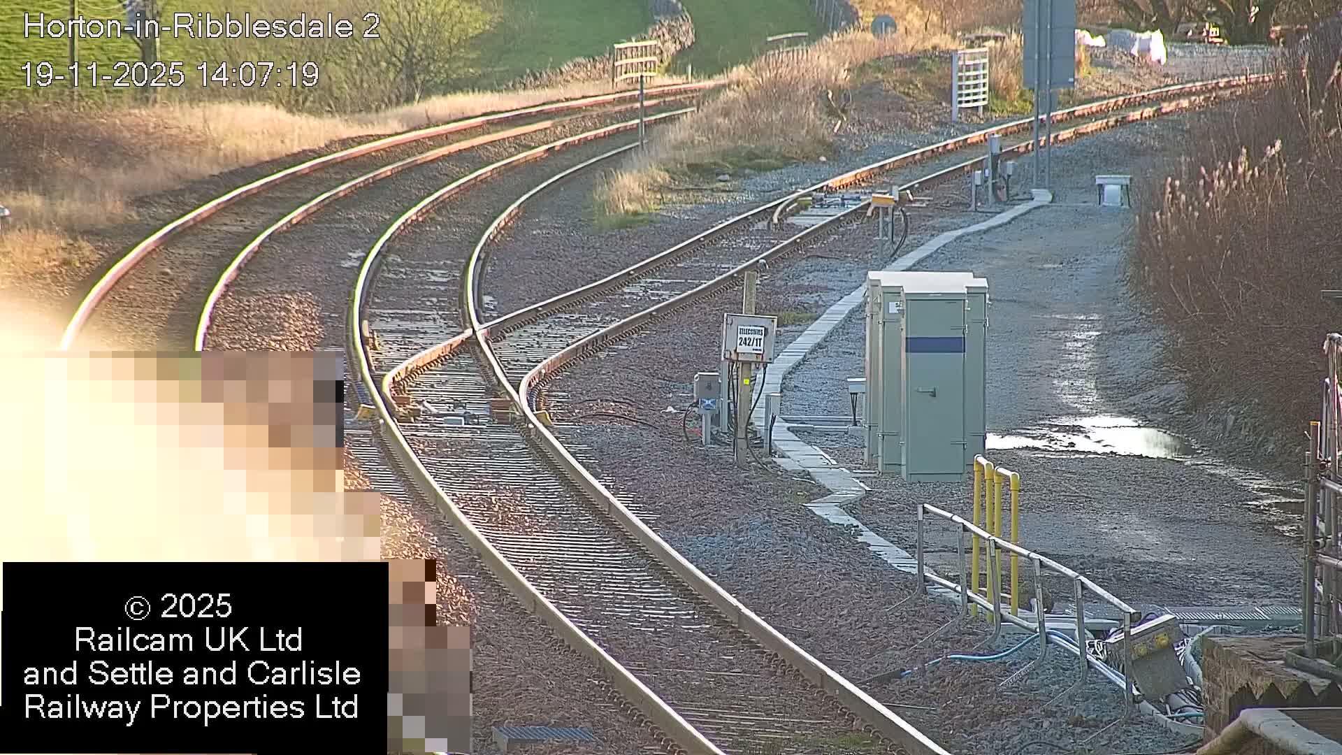 Horton-in-Ribblesdale Railway Station  South Towards View  & Quarry Siding Entrance Live Cam - North Yorkshire, Yorkshire and the Humber, England, United Kingdom
