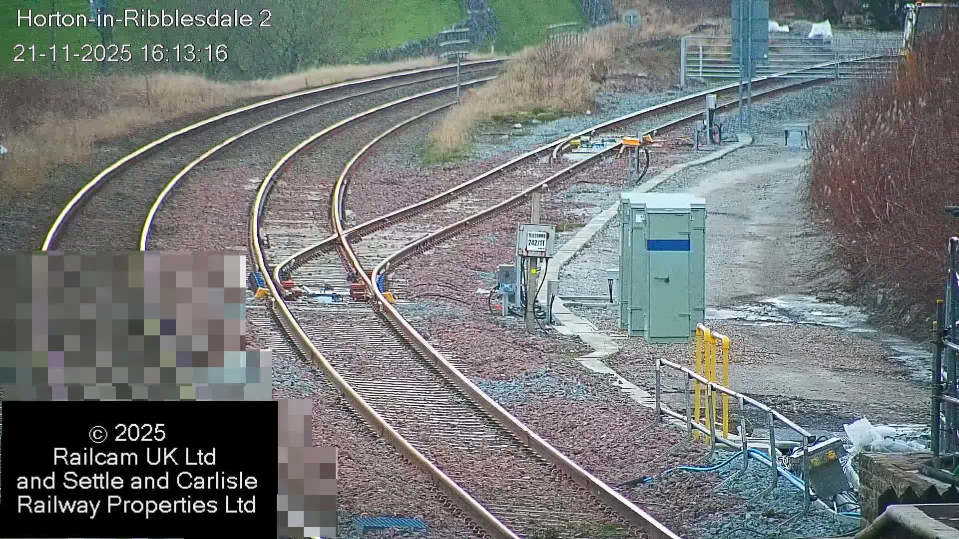 Horton-in-Ribblesdale Railway Station  South Towards View  & Quarry Siding Entrance Live Cam - North Yorkshire, Yorkshire and the Humber, England, United Kingdom