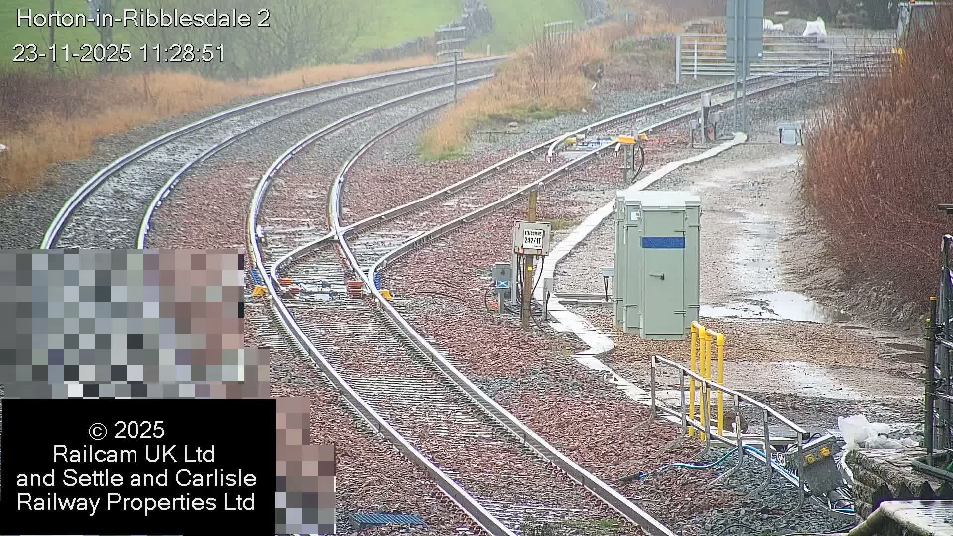 Horton-in-Ribblesdale Railway Station  South Towards View  & Quarry Siding Entrance Live Cam - North Yorkshire, Yorkshire and the Humber, England, United Kingdom