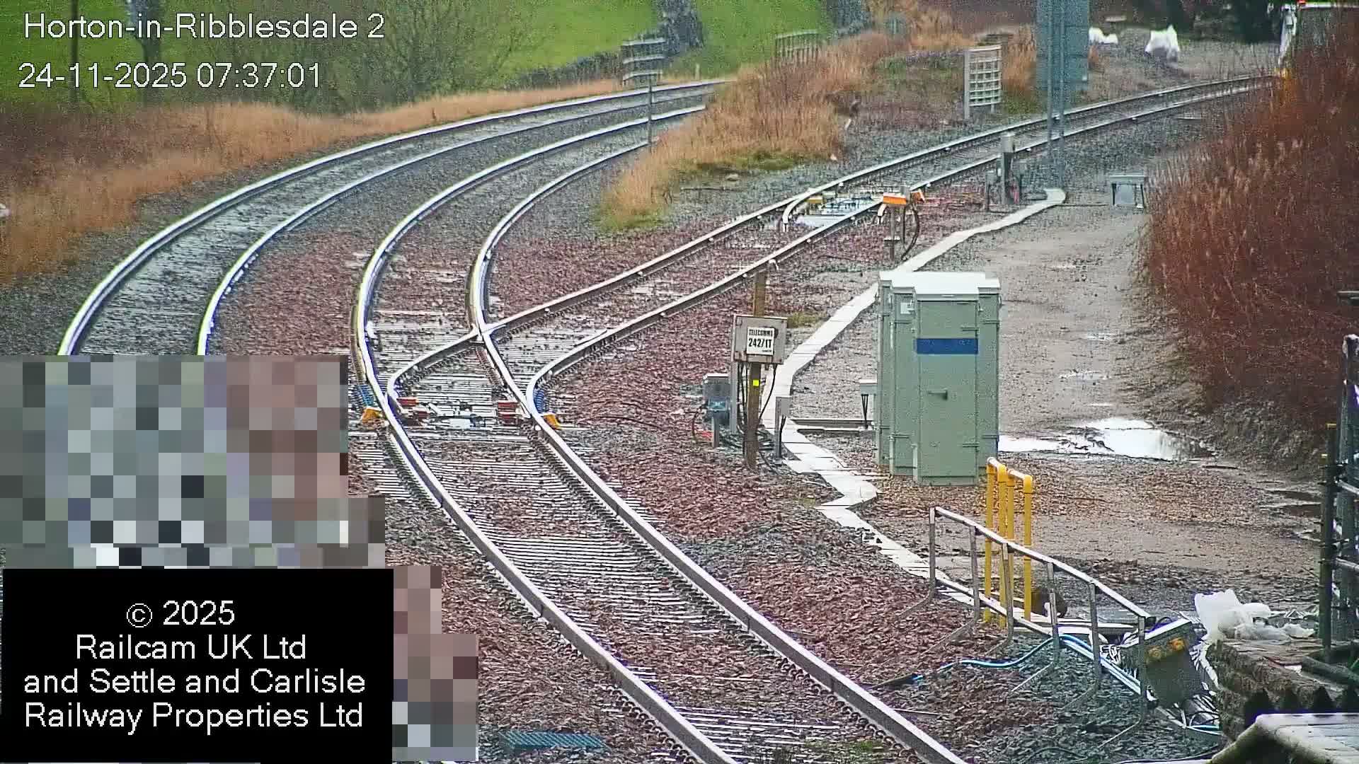 Horton-in-Ribblesdale Railway Station  South Towards View  & Quarry Siding Entrance Live Cam - North Yorkshire, Yorkshire and the Humber, England, United Kingdom