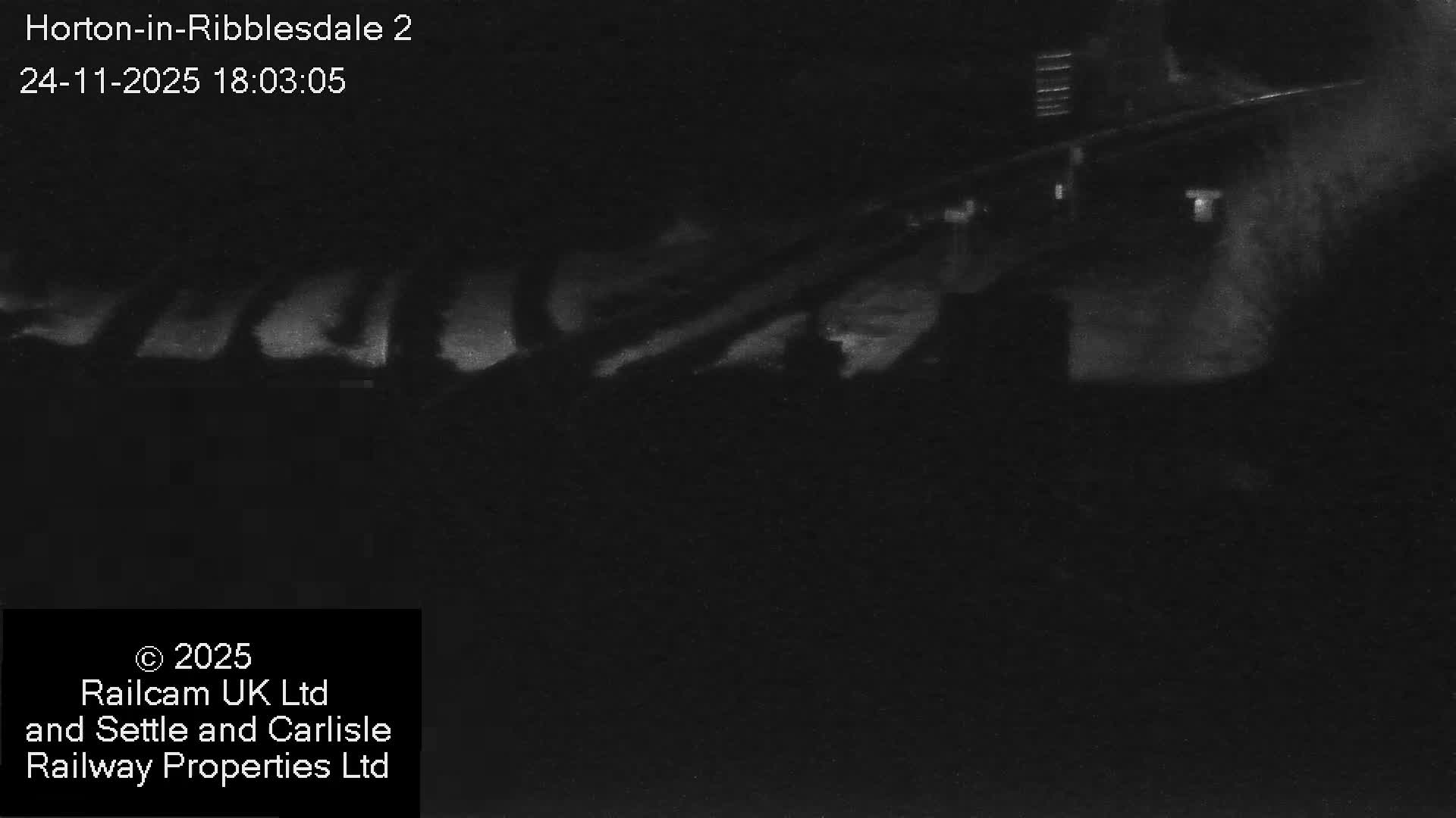 Horton-in-Ribblesdale Railway Station  South Towards View  & Quarry Siding Entrance Live Cam - North Yorkshire, Yorkshire and the Humber, England, United Kingdom