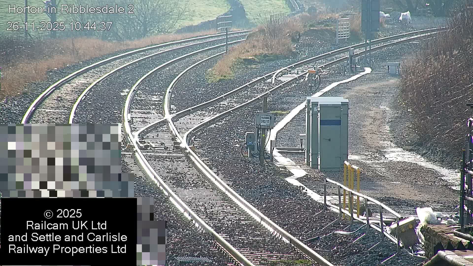 Horton-in-Ribblesdale Railway Station  South Towards View  & Quarry Siding Entrance Live Cam - North Yorkshire, Yorkshire and the Humber, England, United Kingdom