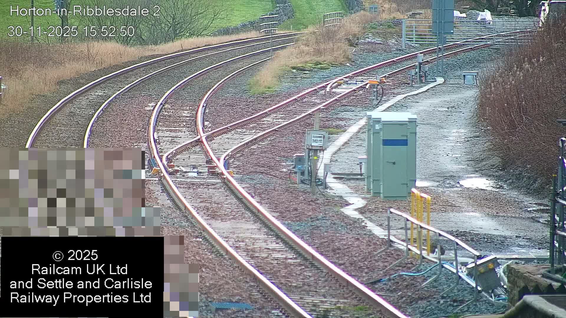 Horton-in-Ribblesdale Railway Station  South Towards View  & Quarry Siding Entrance Live Cam - North Yorkshire, Yorkshire and the Humber, England, United Kingdom