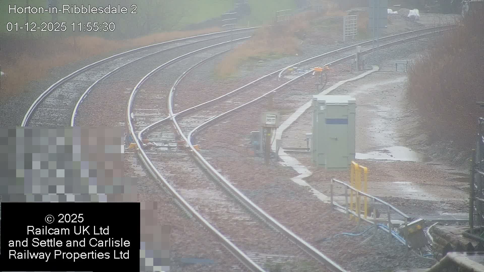 Horton-in-Ribblesdale Railway Station  South Towards View  & Quarry Siding Entrance Live Cam - North Yorkshire, Yorkshire and the Humber, England, United Kingdom