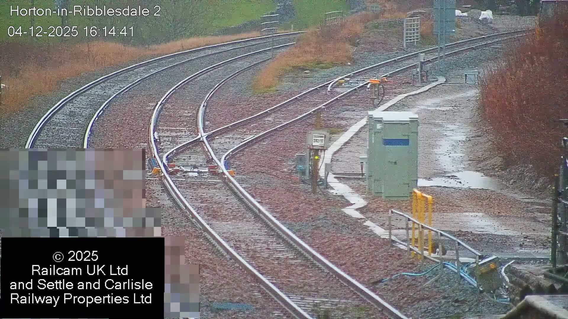 Horton-in-Ribblesdale Railway Station  South Towards View  & Quarry Siding Entrance Live Cam - North Yorkshire, Yorkshire and the Humber, England, United Kingdom