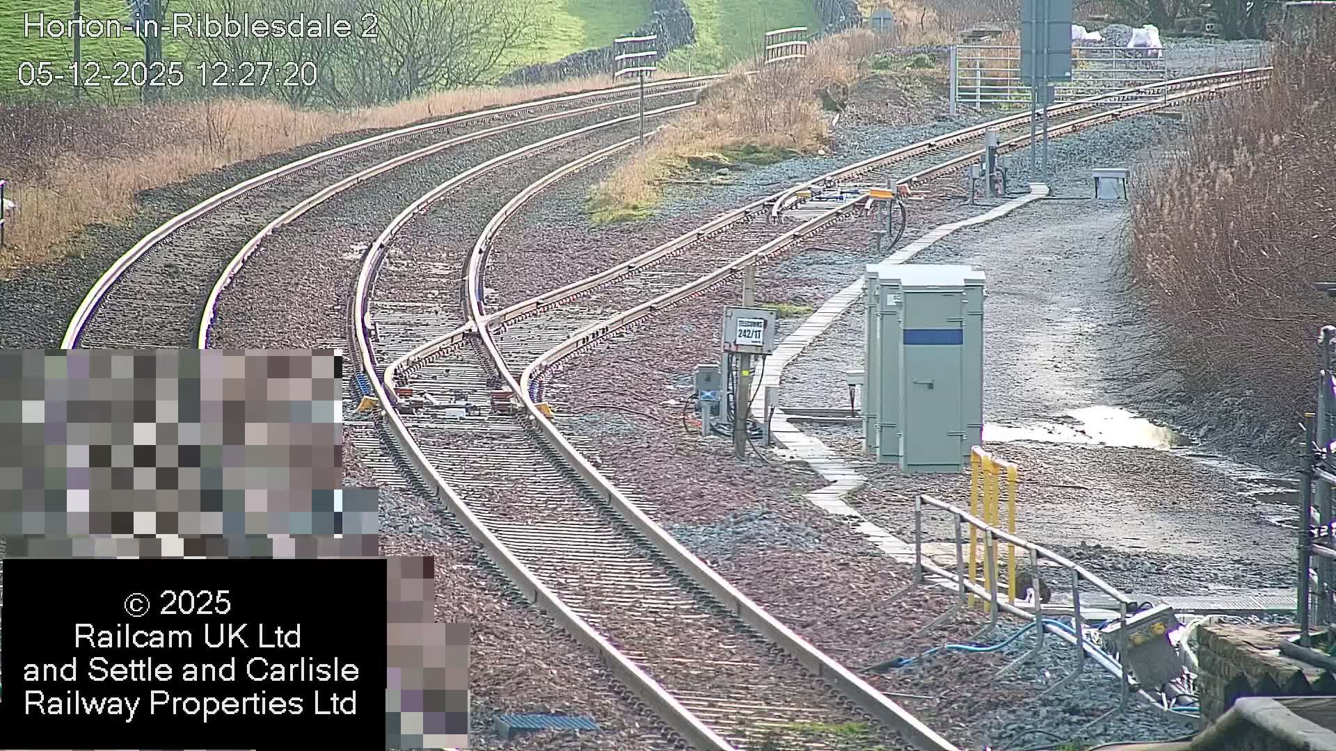 Horton-in-Ribblesdale Railway Station  South Towards View  & Quarry Siding Entrance Live Cam - North Yorkshire, Yorkshire and the Humber, England, United Kingdom