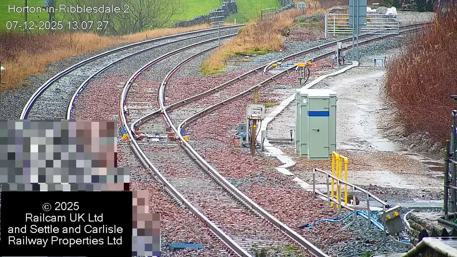 Horton-in-Ribblesdale Railway Station  South Towards View  & Quarry Siding Entrance Live Cam - North Yorkshire, Yorkshire and the Humber, England, United Kingdom