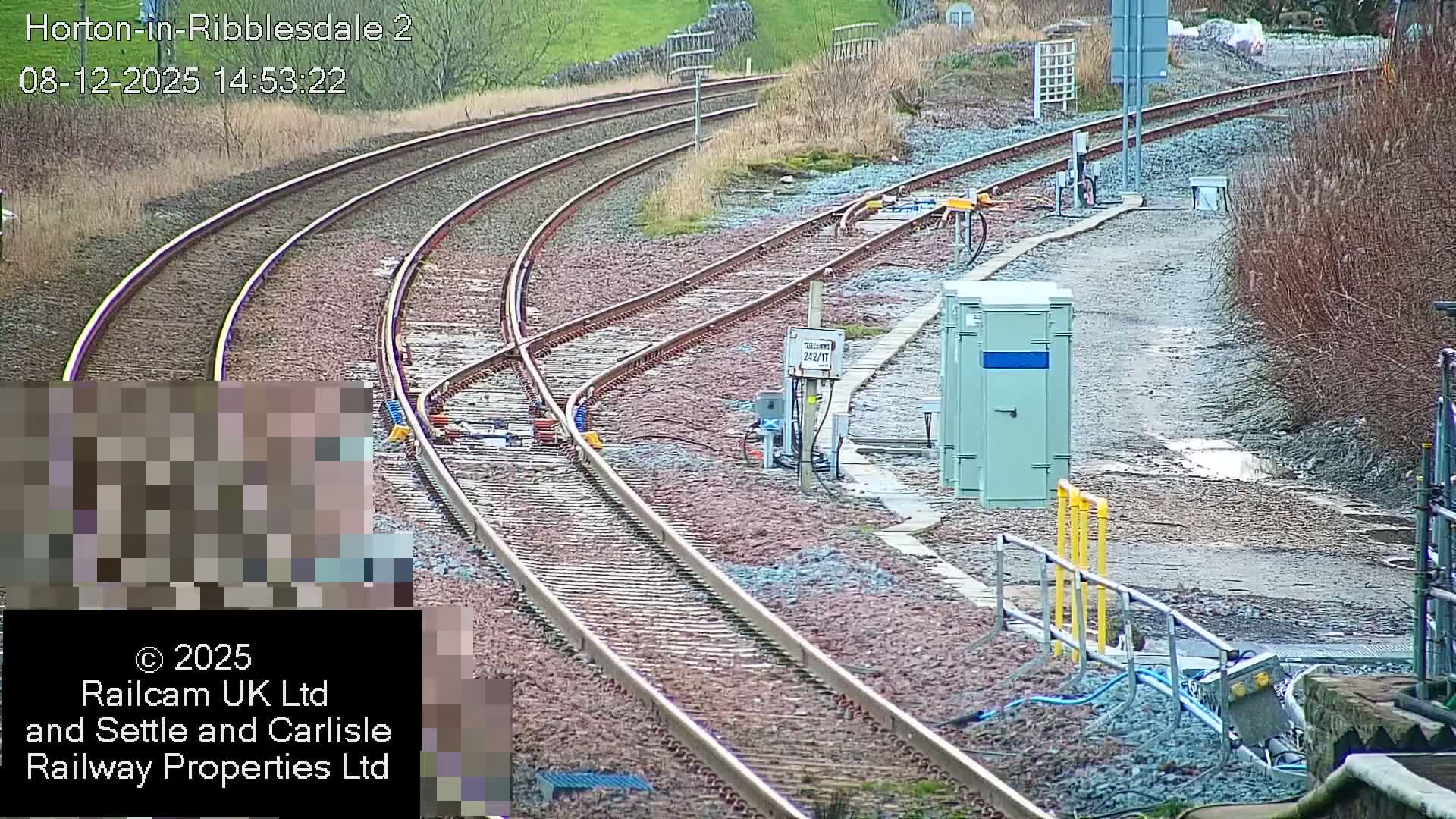 Horton-in-Ribblesdale Railway Station  South Towards View  & Quarry Siding Entrance Live Cam - North Yorkshire, Yorkshire and the Humber, England, United Kingdom