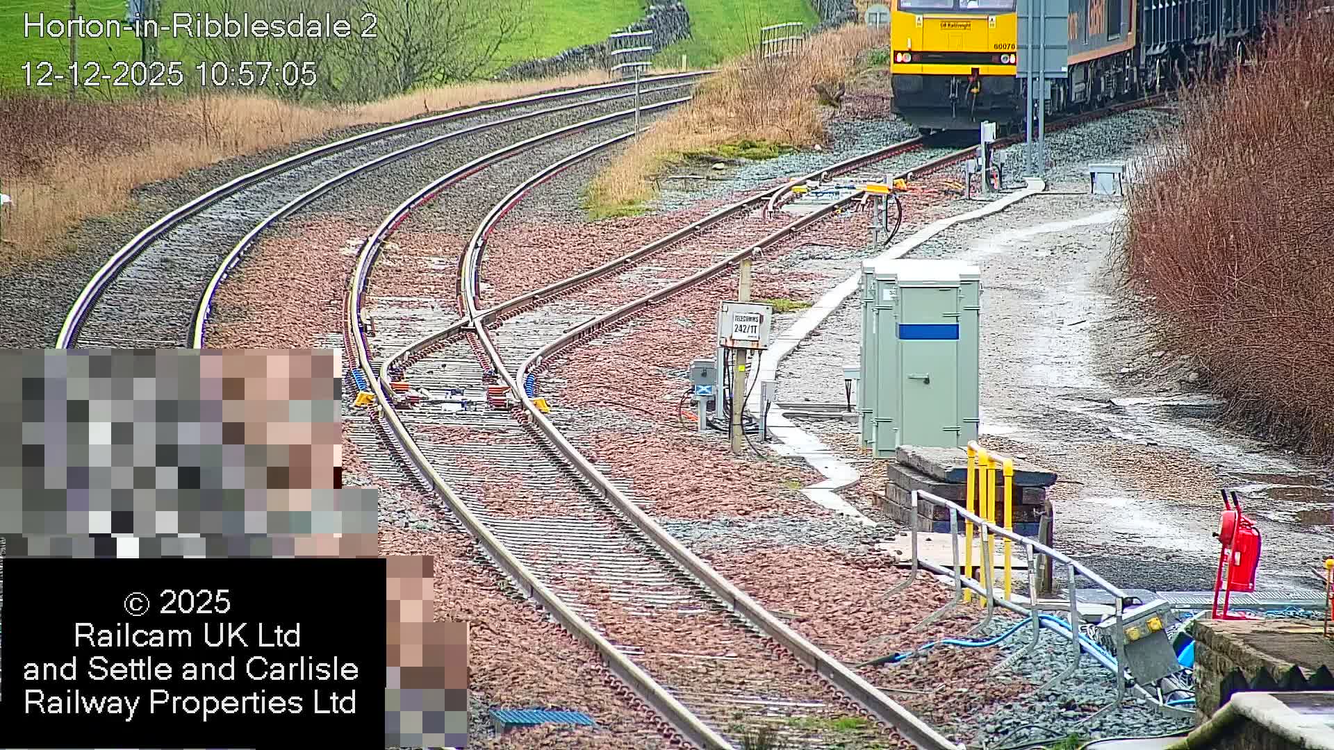 Horton-in-Ribblesdale Railway Station  South Towards View  & Quarry Siding Entrance Live Cam - North Yorkshire, Yorkshire and the Humber, England, United Kingdom
