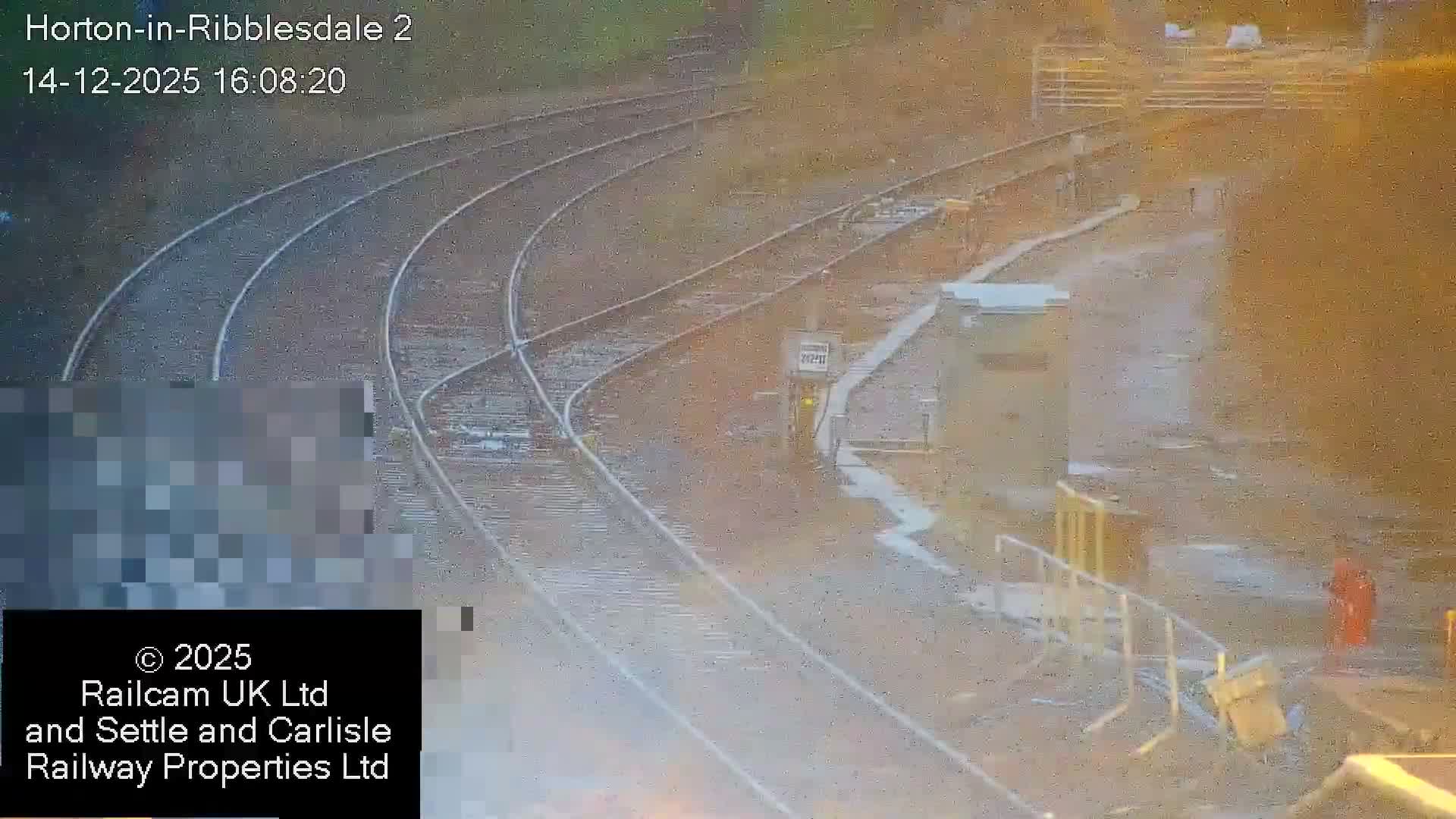 Horton-in-Ribblesdale Railway Station  South Towards View  & Quarry Siding Entrance Live Cam - North Yorkshire, Yorkshire and the Humber, England, United Kingdom