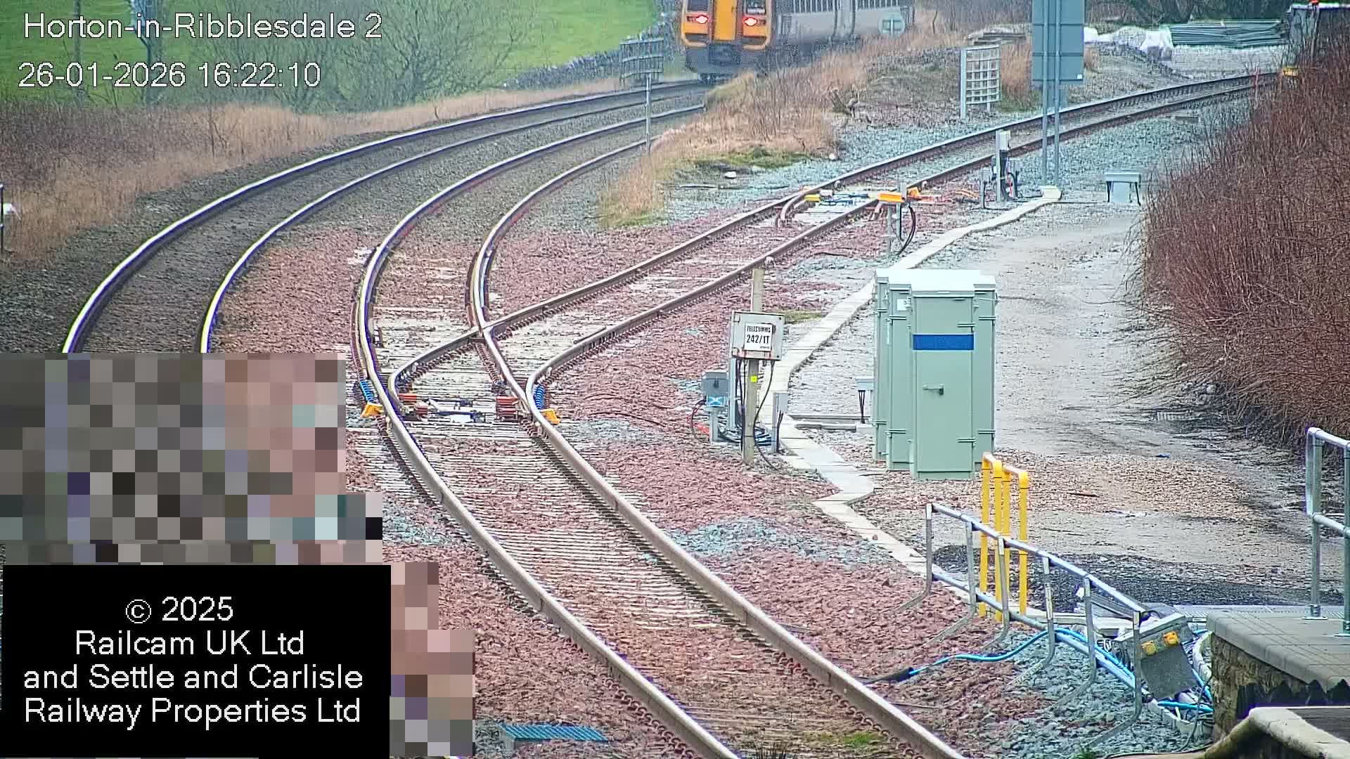 Horton-in-Ribblesdale Railway Station  South Towards View  & Quarry Siding Entrance Live Cam - North Yorkshire, Yorkshire and the Humber, England, United Kingdom