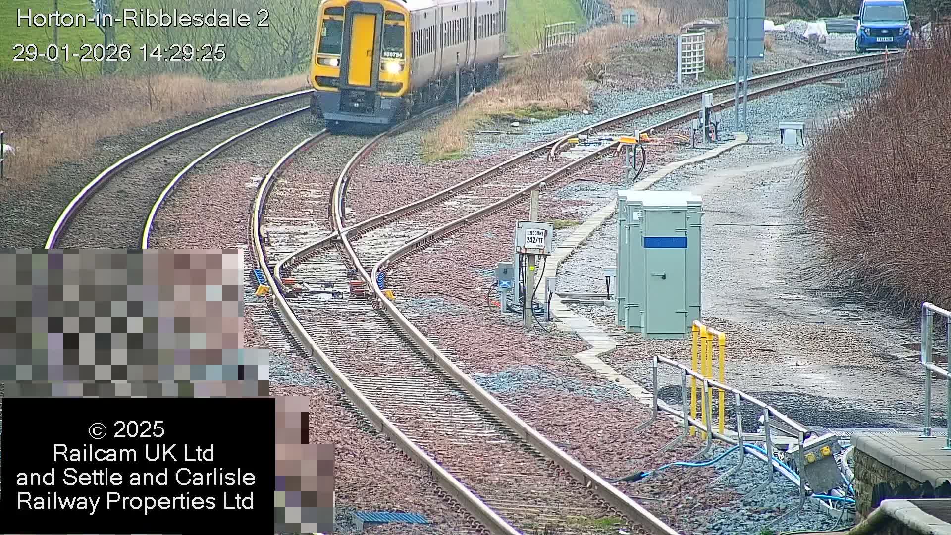 Horton-in-Ribblesdale Railway Station  South Towards View  & Quarry Siding Entrance Live Cam - North Yorkshire, Yorkshire and the Humber, England, United Kingdom