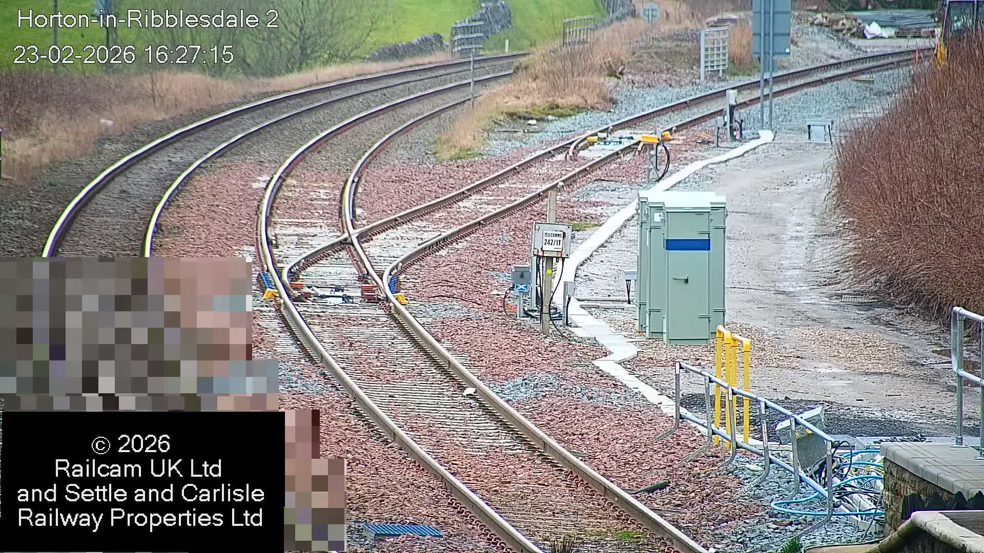 Horton-in-Ribblesdale Railway Station  South Towards View  & Quarry Siding Entrance Live Cam - North Yorkshire, Yorkshire and the Humber, England, United Kingdom