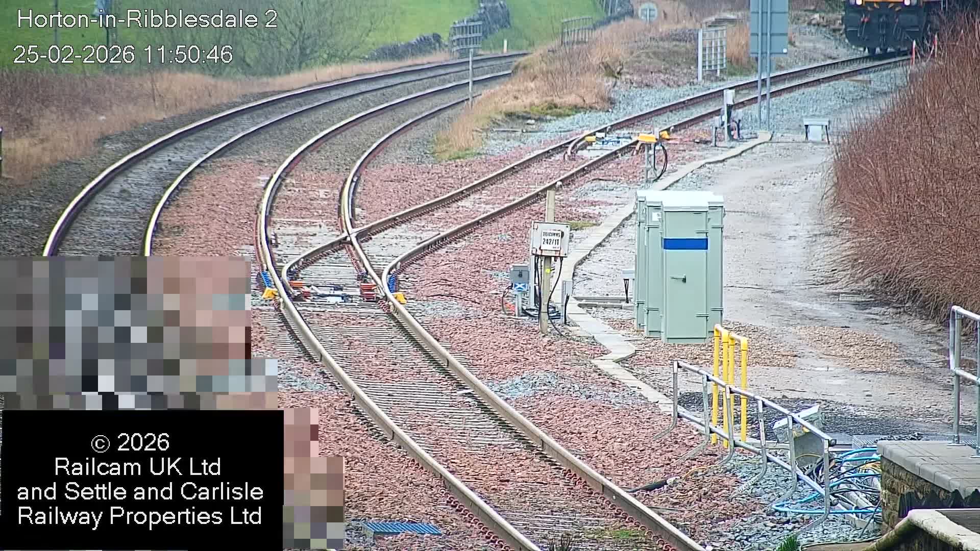 Horton-in-Ribblesdale Railway Station  South Towards View  & Quarry Siding Entrance Live Cam - North Yorkshire, Yorkshire and the Humber, England, United Kingdom