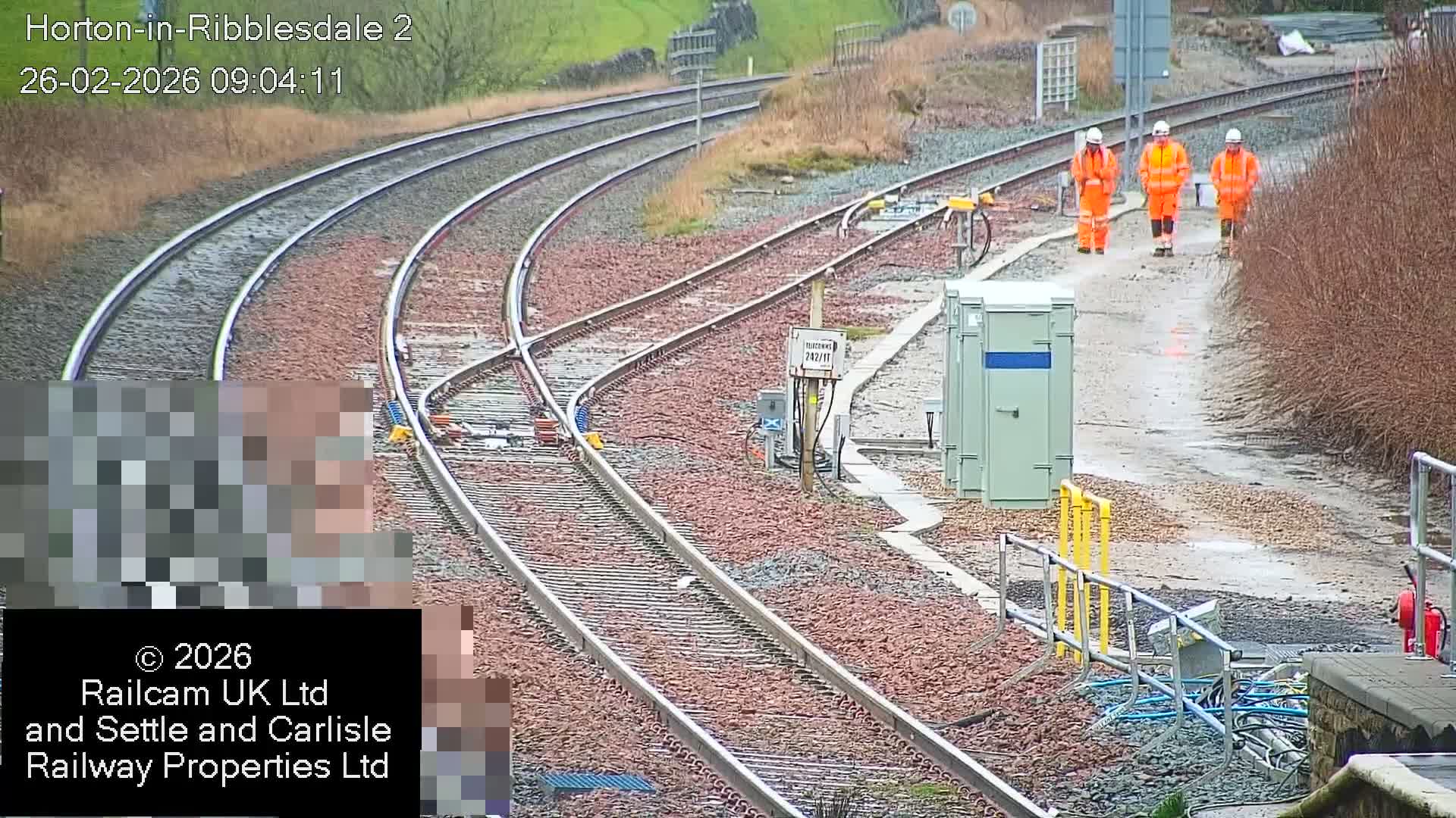 Horton-in-Ribblesdale Railway Station  South Towards View  & Quarry Siding Entrance Live Cam - North Yorkshire, Yorkshire and the Humber, England, United Kingdom