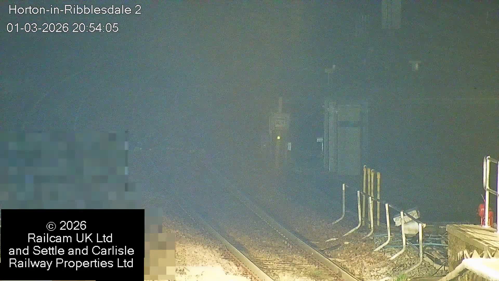Horton-in-Ribblesdale Railway Station  South Towards View  & Quarry Siding Entrance Live Cam - North Yorkshire, Yorkshire and the Humber, England, United Kingdom