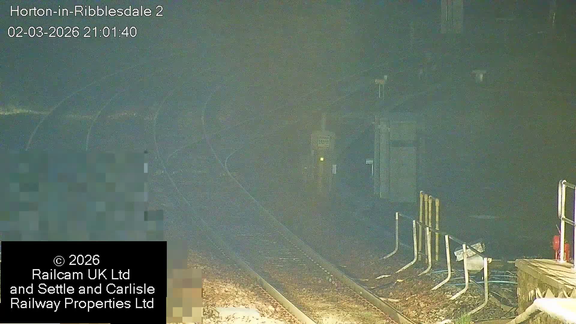 Horton-in-Ribblesdale Railway Station  South Towards View  & Quarry Siding Entrance Live Cam - North Yorkshire, Yorkshire and the Humber, England, United Kingdom