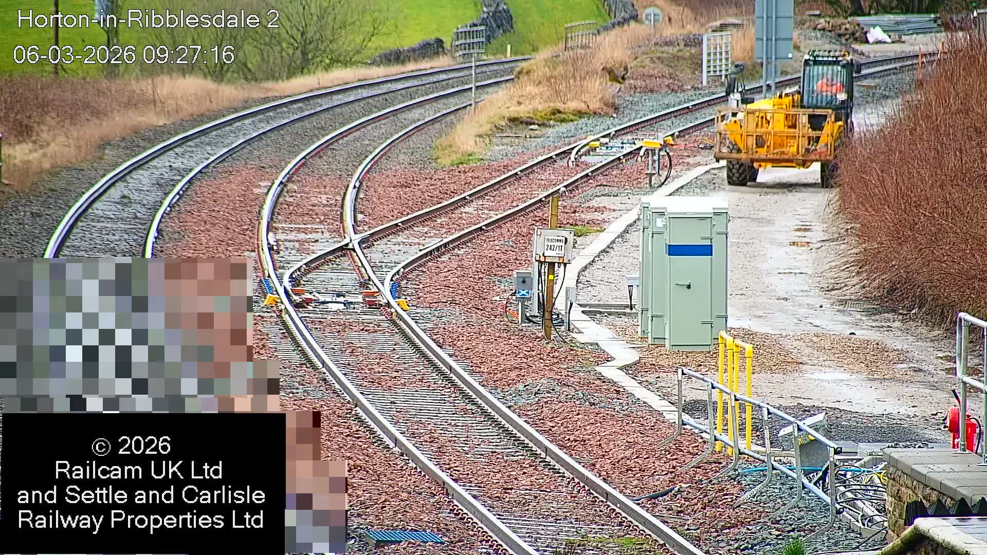 Horton-in-Ribblesdale Railway Station  South Towards View  & Quarry Siding Entrance Live Cam - North Yorkshire, Yorkshire and the Humber, England, United Kingdom