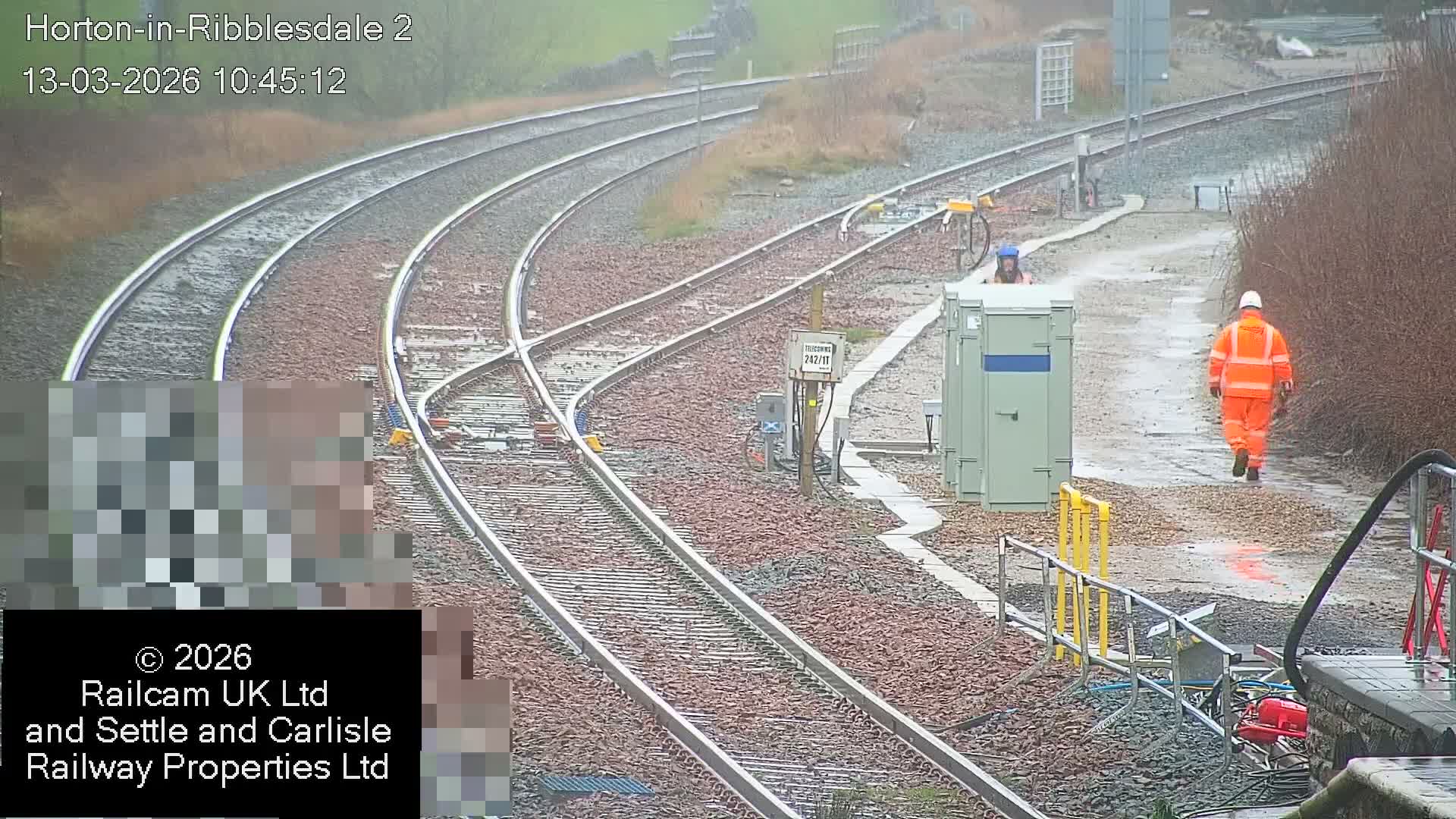 Horton-in-Ribblesdale Railway Station  South Towards View  & Quarry Siding Entrance Live Cam - North Yorkshire, Yorkshire and the Humber, England, United Kingdom