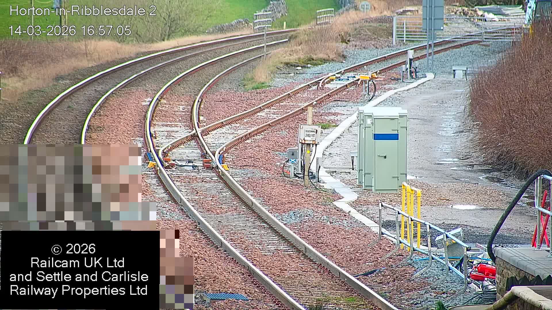 Horton-in-Ribblesdale Railway Station  South Towards View  & Quarry Siding Entrance Live Cam - North Yorkshire, Yorkshire and the Humber, England, United Kingdom