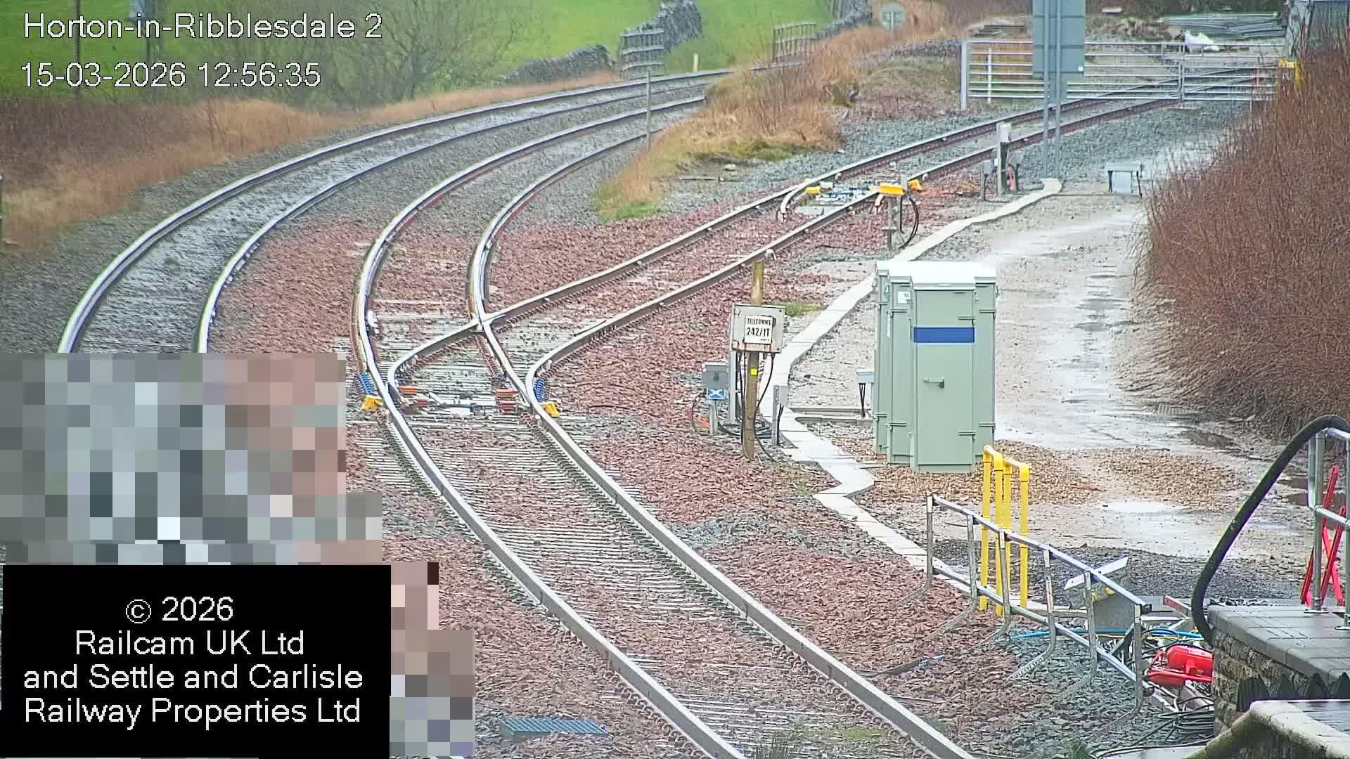 Horton-in-Ribblesdale Railway Station  South Towards View  & Quarry Siding Entrance Live Cam - North Yorkshire, Yorkshire and the Humber, England, United Kingdom