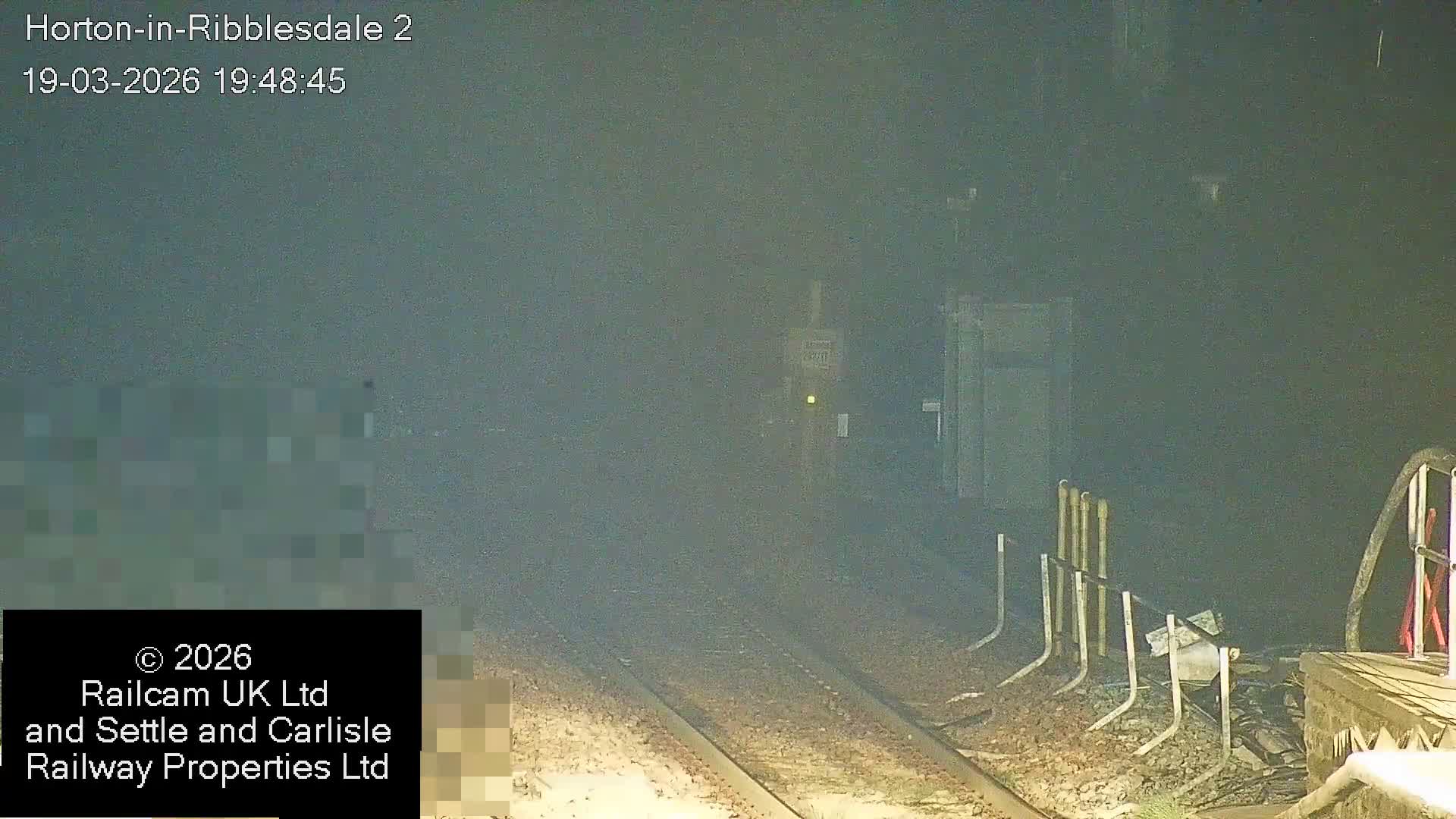 Horton-in-Ribblesdale Railway Station  South Towards View  & Quarry Siding Entrance Live Cam - North Yorkshire, Yorkshire and the Humber, England, United Kingdom