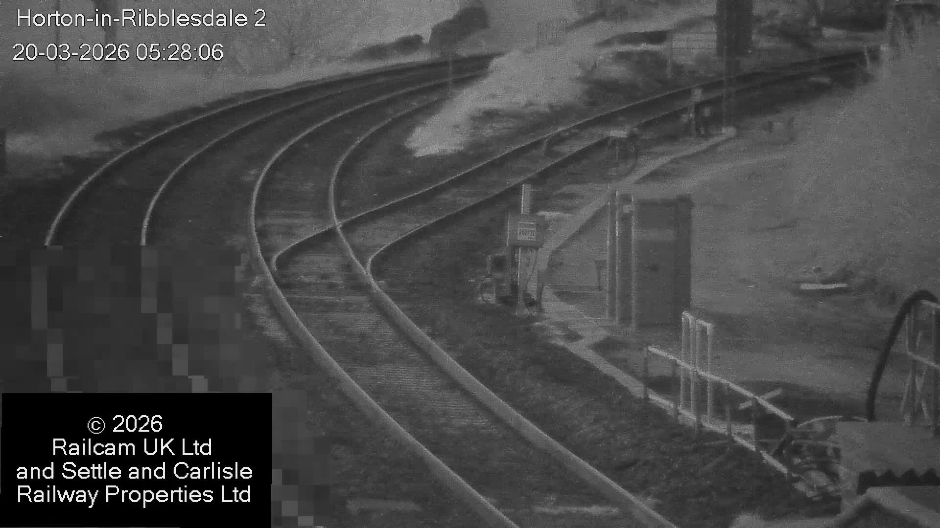 Horton-in-Ribblesdale Railway Station  South Towards View  & Quarry Siding Entrance Live Cam - North Yorkshire, Yorkshire and the Humber, England, United Kingdom