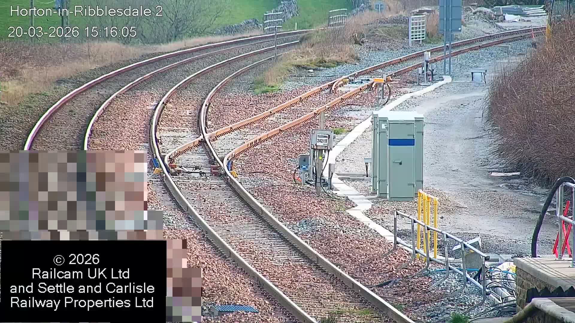 Horton-in-Ribblesdale Railway Station  South Towards View  & Quarry Siding Entrance Live Cam - North Yorkshire, Yorkshire and the Humber, England, United Kingdom