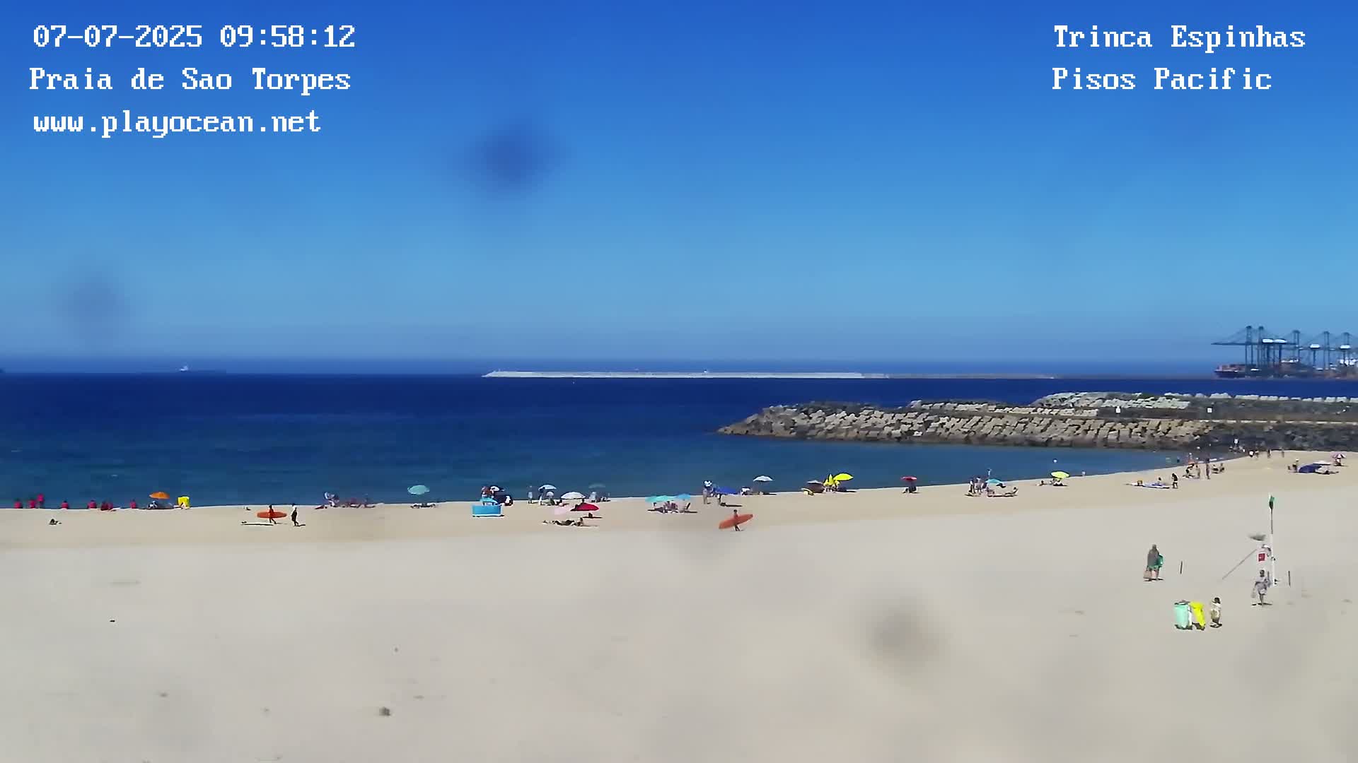 Sines, Praia de São Torpes Beach & Porto Sines Port Live Cam - Sines, Setúbal, Alentejo Litoral, Alentejo, Portugal