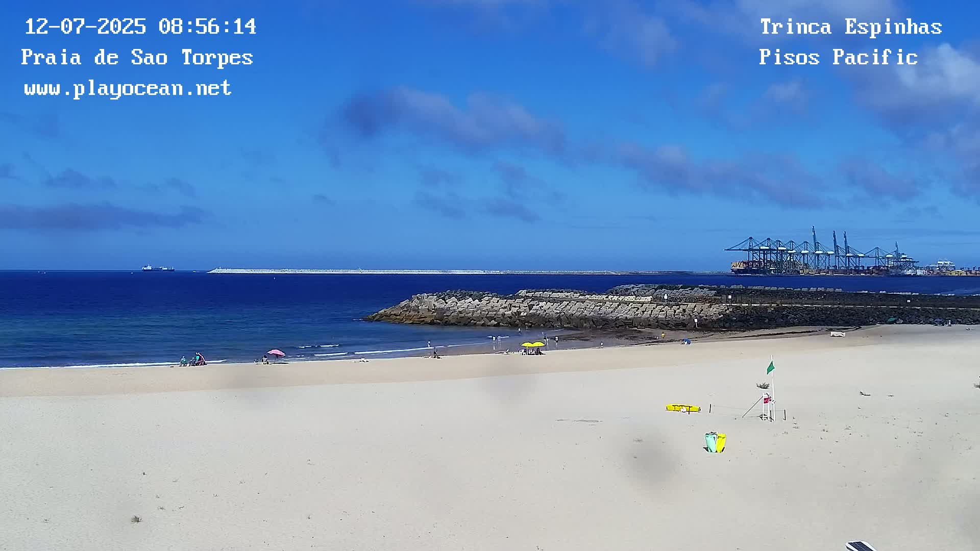 Sines, Praia de São Torpes Beach & Porto Sines Port Live Cam - Sines, Setúbal, Alentejo Litoral, Alentejo, Portugal