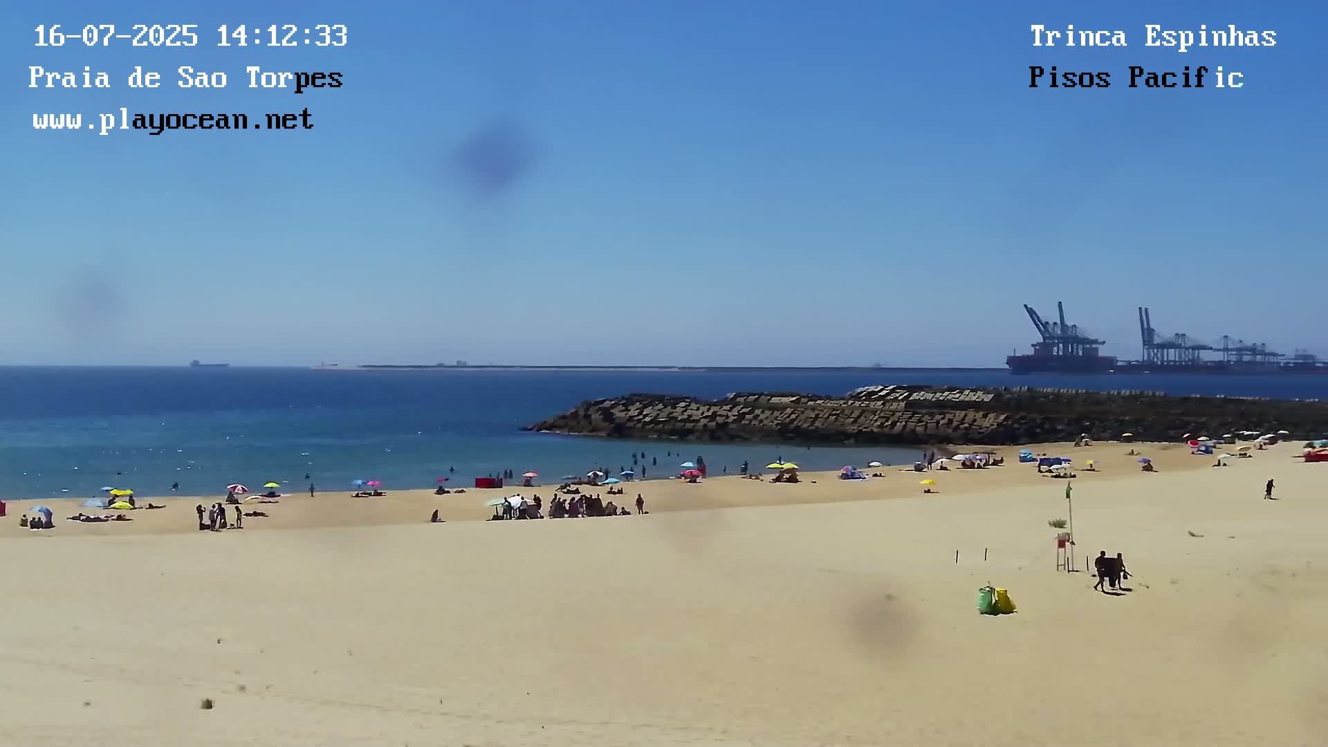 Sines, Praia de São Torpes Beach & Porto Sines Port Live Cam - Sines, Setúbal, Alentejo Litoral, Alentejo, Portugal