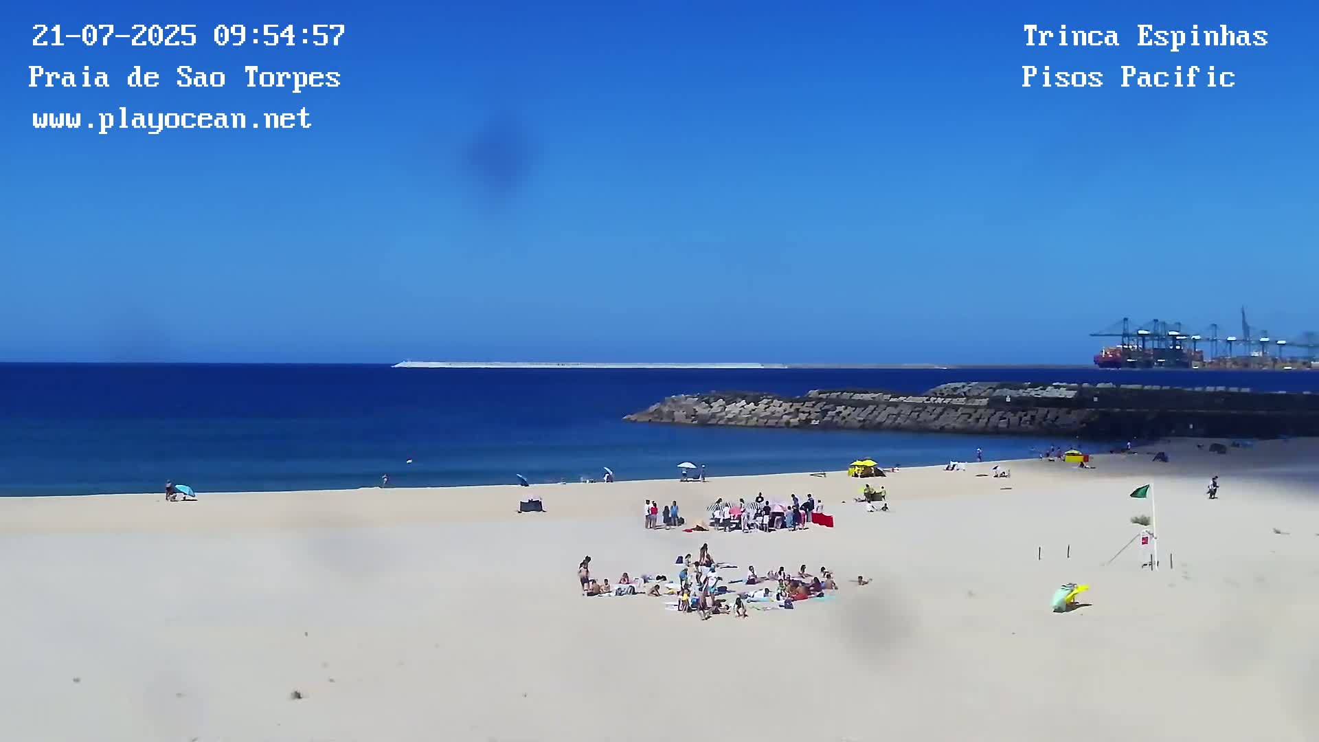 Sines, Praia de São Torpes Beach & Porto Sines Port Live Cam - Sines, Setúbal, Alentejo Litoral, Alentejo, Portugal