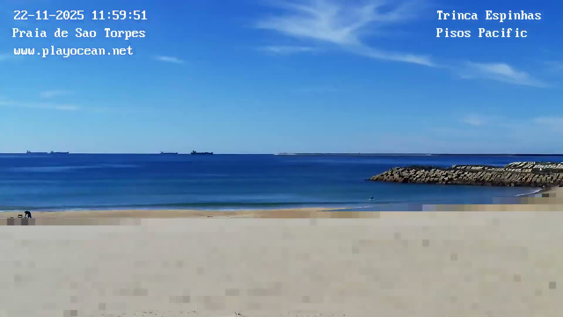 Sines, Praia de São Torpes Beach & Porto Sines Port Live Cam - Sines, Setúbal, Alentejo Litoral, Alentejo, Portugal