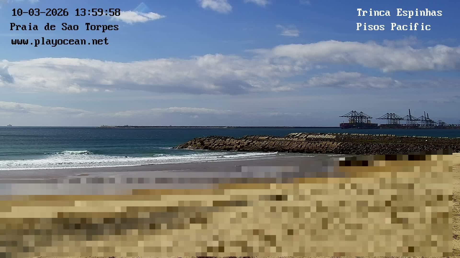 Sines, Praia de São Torpes Beach & Porto Sines Port Live Cam - Sines, Setúbal, Alentejo Litoral, Alentejo, Portugal