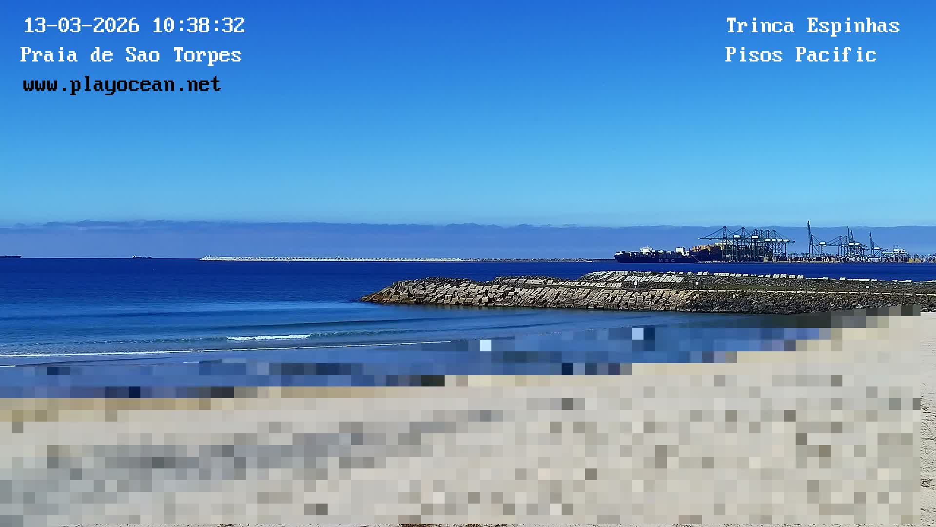 Sines, Praia de São Torpes Beach & Porto Sines Port Live Cam - Sines, Setúbal, Alentejo Litoral, Alentejo, Portugal