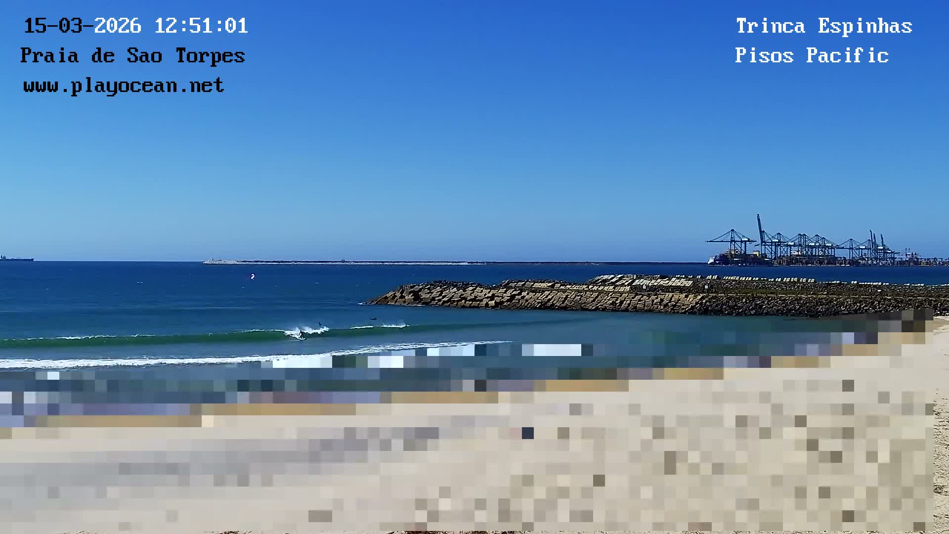 Sines, Praia de São Torpes Beach & Porto Sines Port Live Cam - Sines, Setúbal, Alentejo Litoral, Alentejo, Portugal
