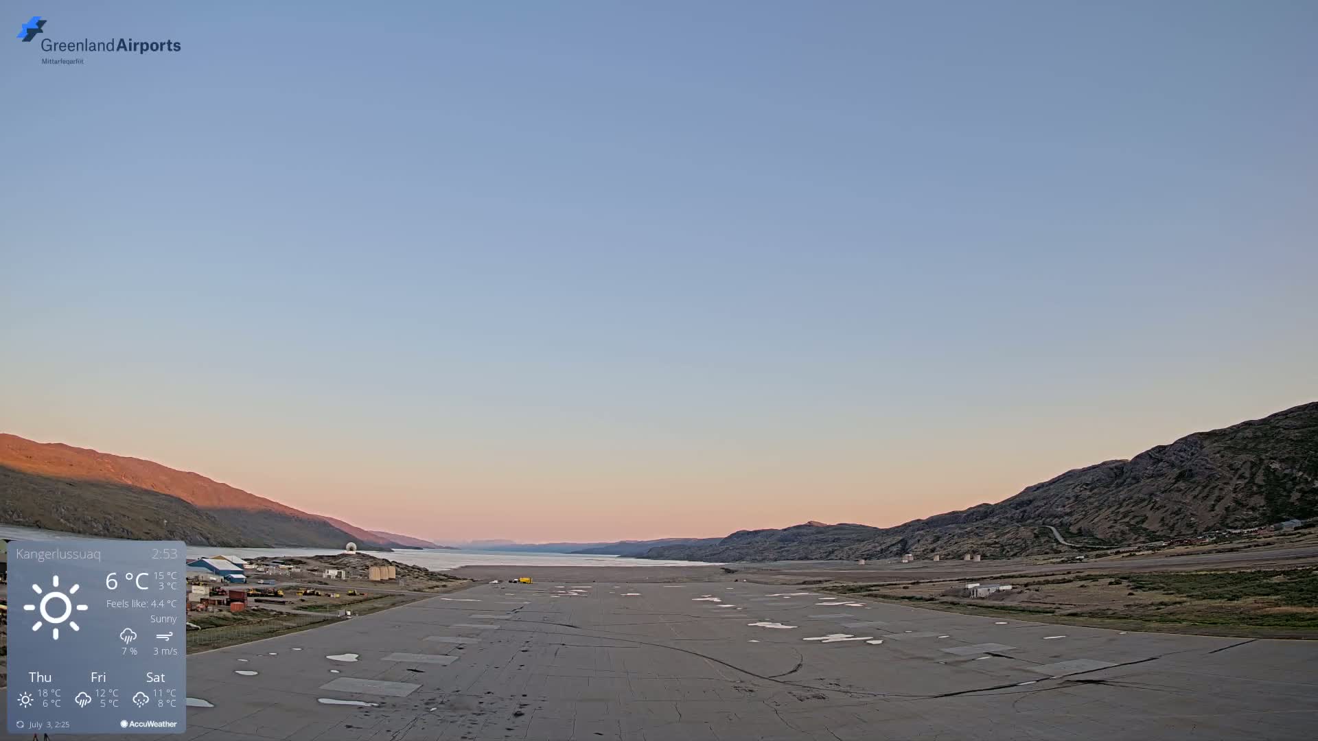 Kangerlussuaq Village & Kangerlussuaq Sondre Stromfjord Airport West Towards View Live Cam SFJ/BGSF - Kangerlussuaq, Qeqqata, Greenland, Denmark