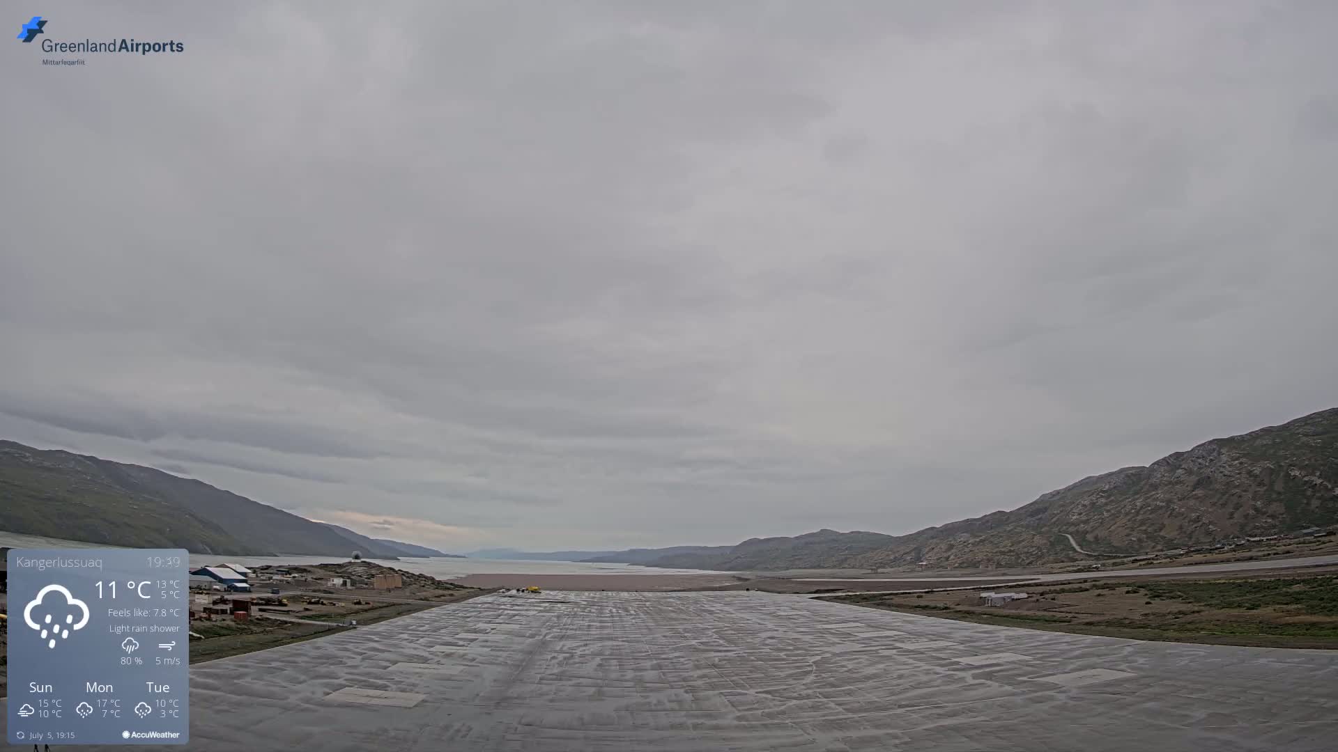 Kangerlussuaq Village & Kangerlussuaq Sondre Stromfjord Airport West Towards View Live Cam SFJ/BGSF - Kangerlussuaq, Qeqqata, Greenland, Denmark
