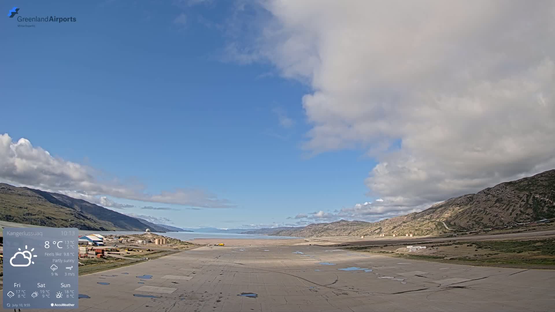 Kangerlussuaq Village & Kangerlussuaq Sondre Stromfjord Airport West Towards View Live Cam SFJ/BGSF - Kangerlussuaq, Qeqqata, Greenland, Denmark