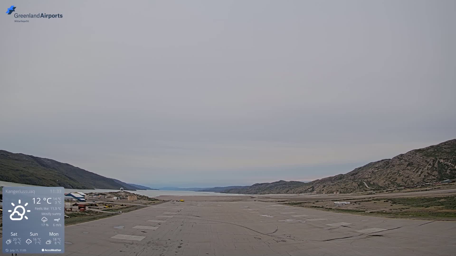 Kangerlussuaq Village & Kangerlussuaq Sondre Stromfjord Airport West Towards View Live Cam SFJ/BGSF - Kangerlussuaq, Qeqqata, Greenland, Denmark