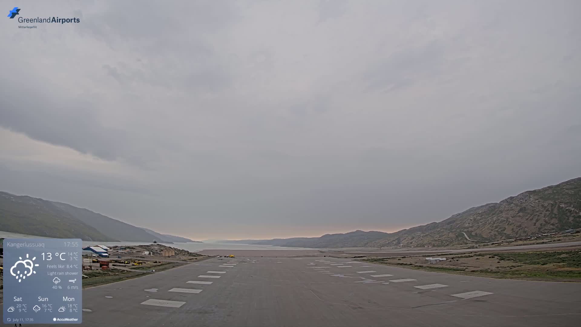 Kangerlussuaq Village & Kangerlussuaq Sondre Stromfjord Airport West Towards View Live Cam SFJ/BGSF - Kangerlussuaq, Qeqqata, Greenland, Denmark