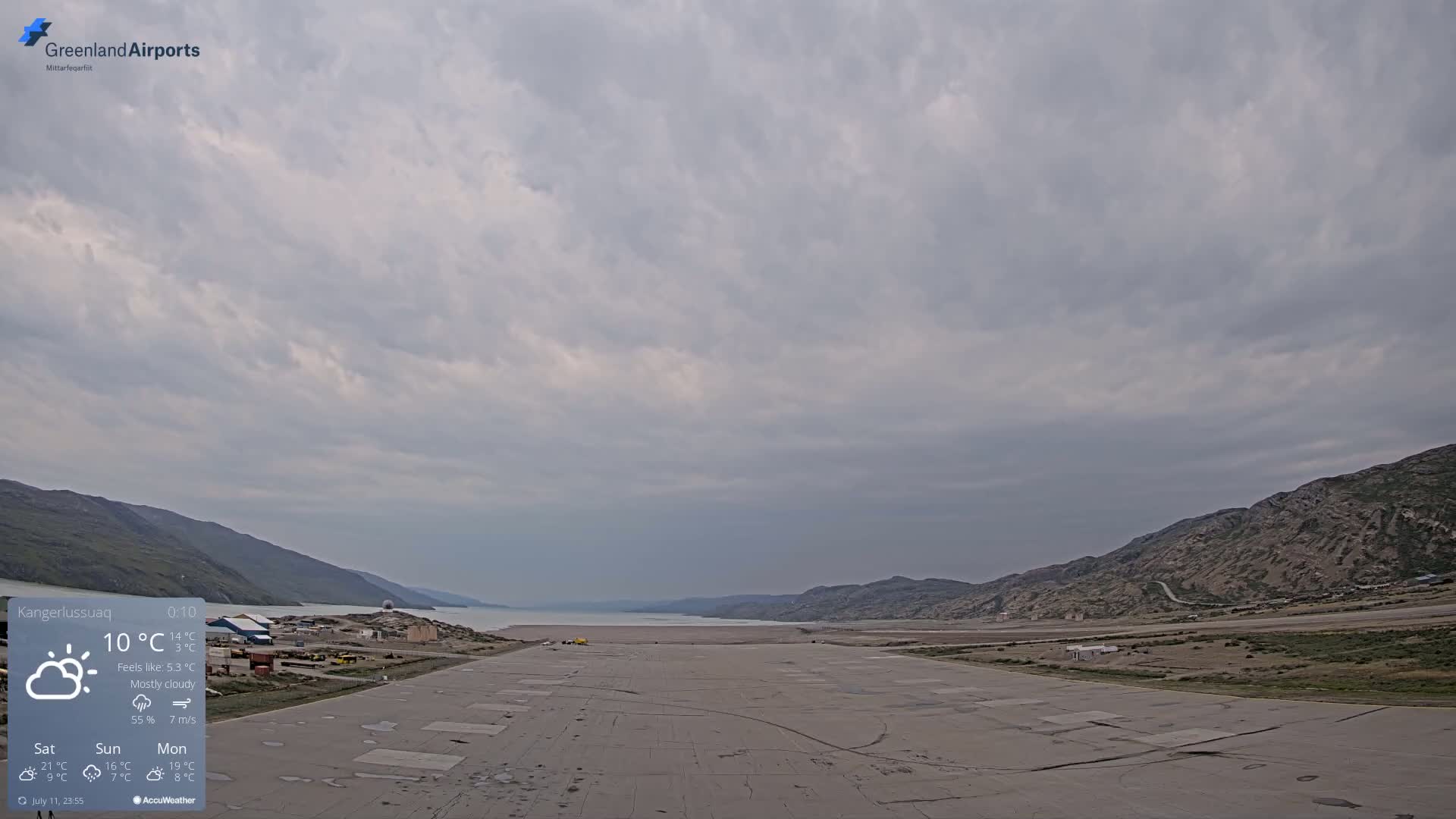 Kangerlussuaq Village & Kangerlussuaq Sondre Stromfjord Airport West Towards View Live Cam SFJ/BGSF - Kangerlussuaq, Qeqqata, Greenland, Denmark