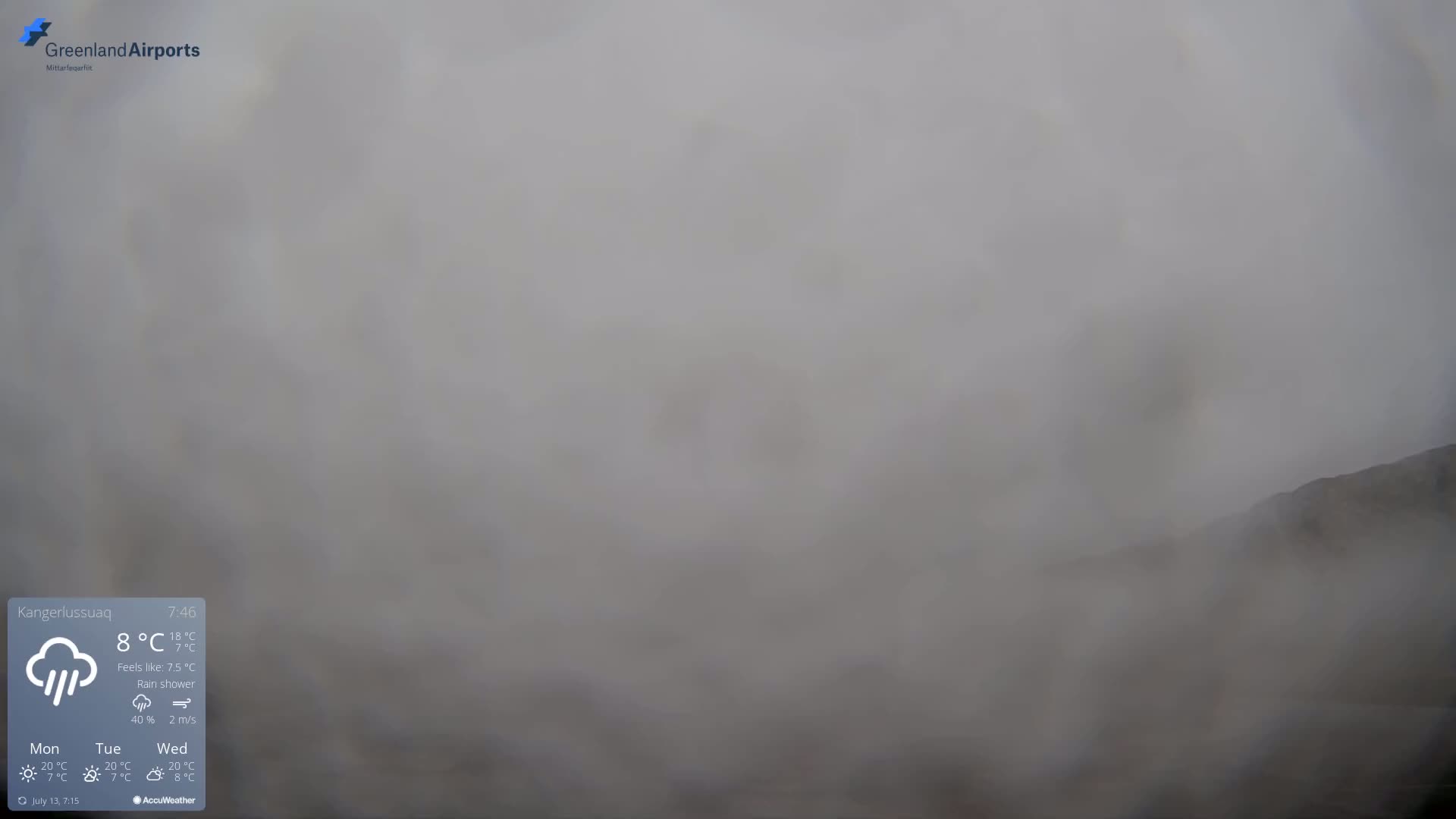 Kangerlussuaq Village & Kangerlussuaq Sondre Stromfjord Airport West Towards View Live Cam SFJ/BGSF - Kangerlussuaq, Qeqqata, Greenland, Denmark