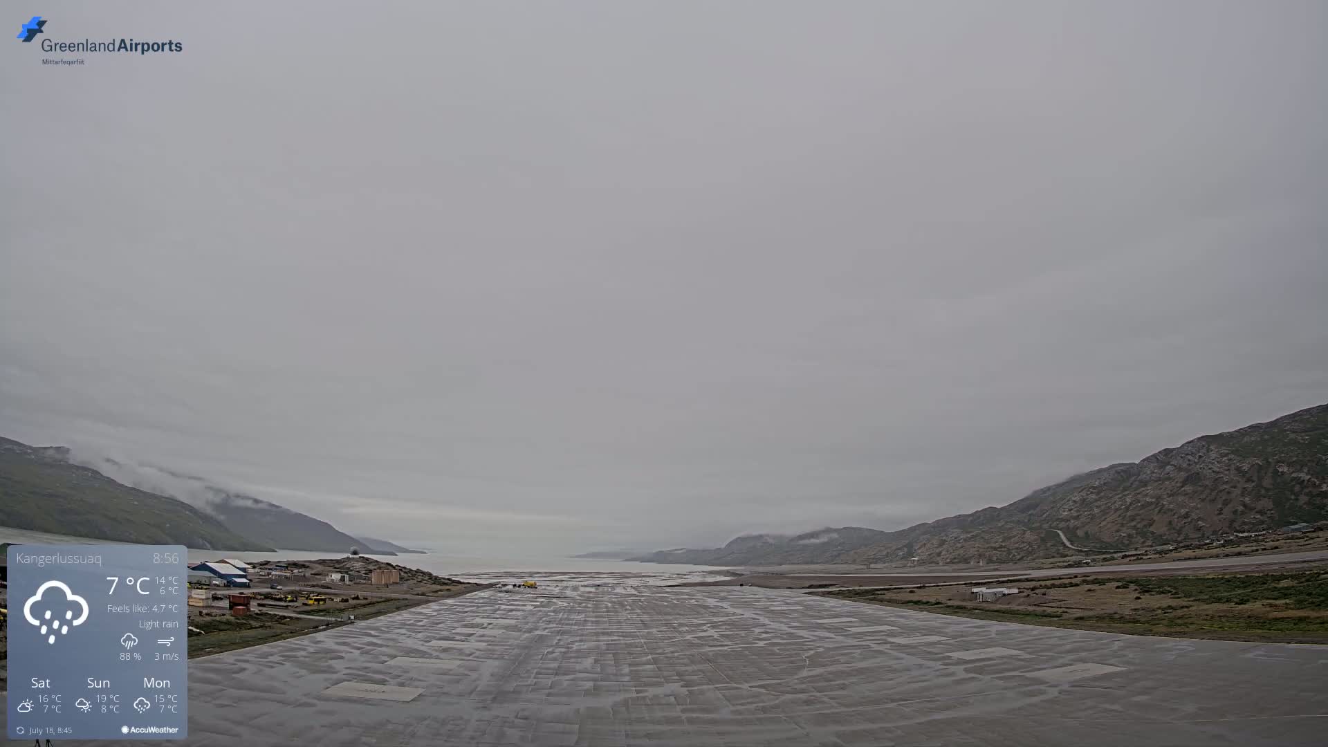 Kangerlussuaq Village & Kangerlussuaq Sondre Stromfjord Airport West Towards View Live Cam SFJ/BGSF - Kangerlussuaq, Qeqqata, Greenland, Denmark