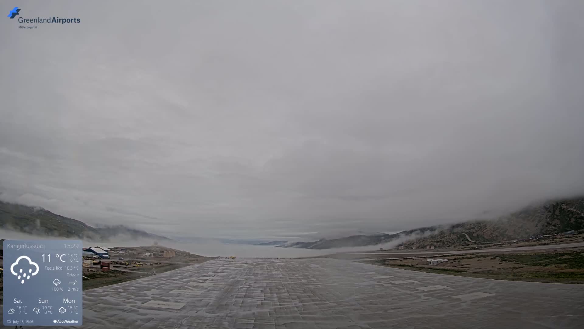 Kangerlussuaq Village & Kangerlussuaq Sondre Stromfjord Airport West Towards View Live Cam SFJ/BGSF - Kangerlussuaq, Qeqqata, Greenland, Denmark