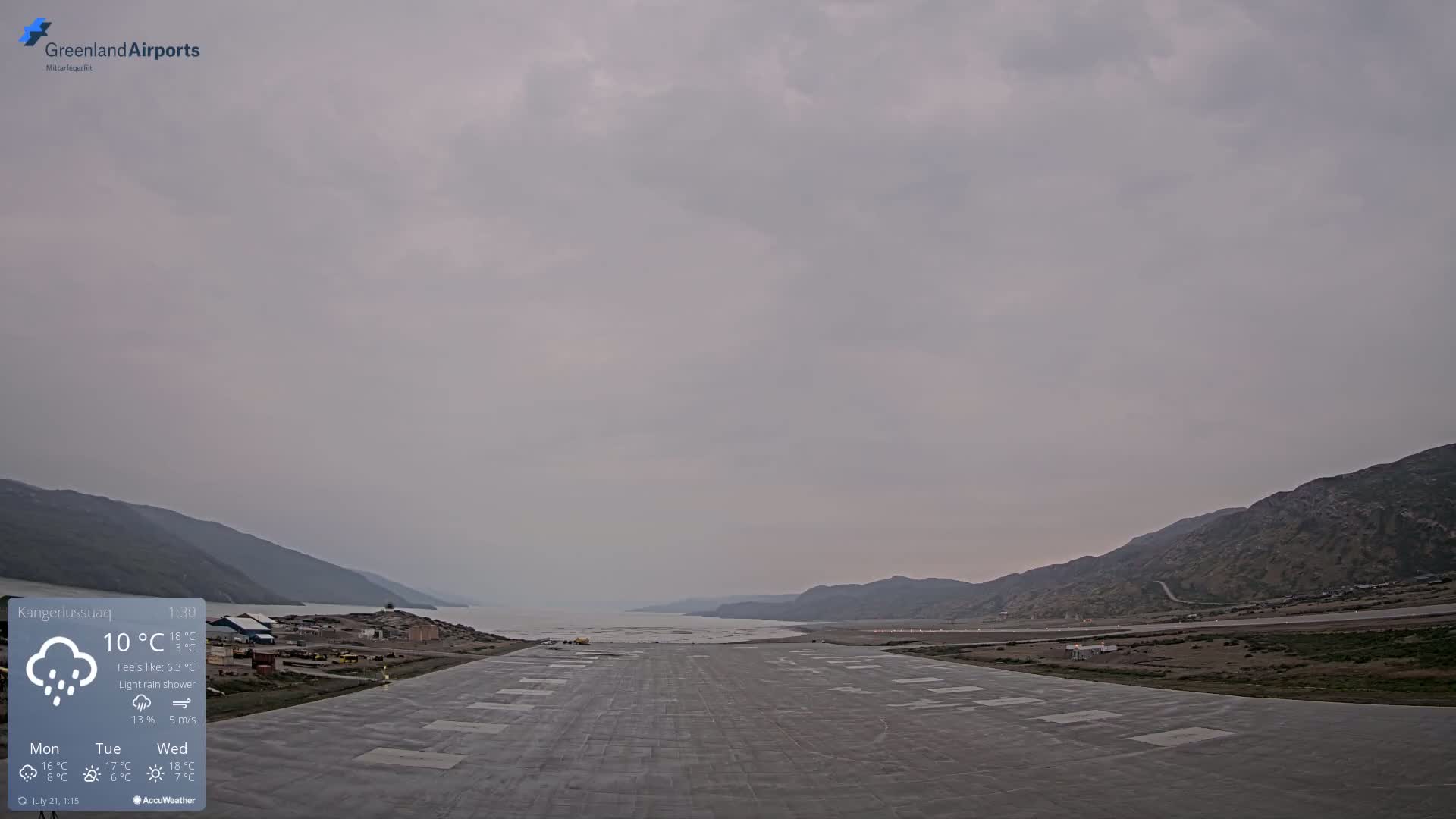 Kangerlussuaq Village & Kangerlussuaq Sondre Stromfjord Airport West Towards View Live Cam SFJ/BGSF - Kangerlussuaq, Qeqqata, Greenland, Denmark