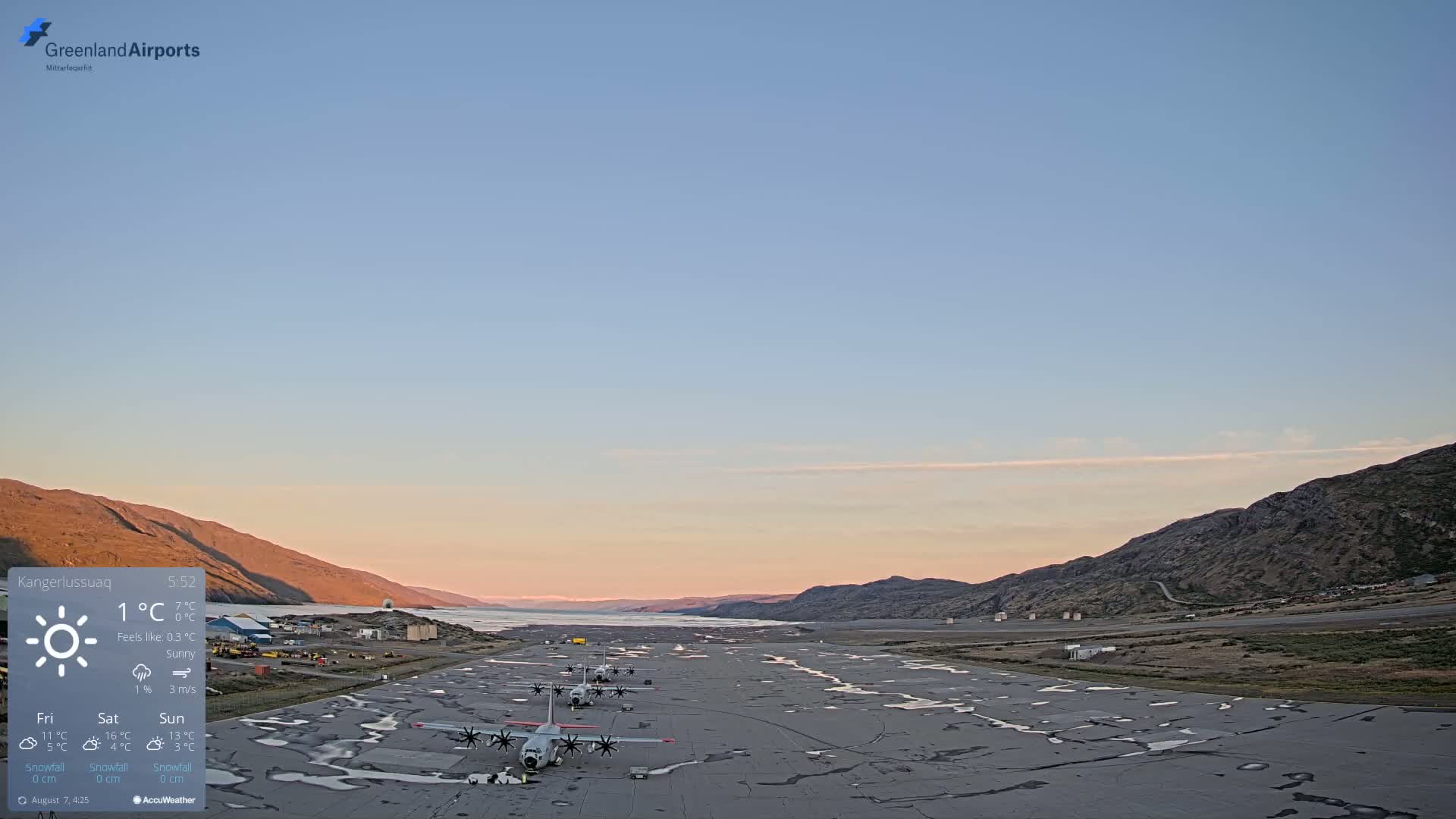 Kangerlussuaq Village & Kangerlussuaq Sondre Stromfjord Airport West Towards View Live Cam SFJ/BGSF - Kangerlussuaq, Qeqqata, Greenland, Denmark