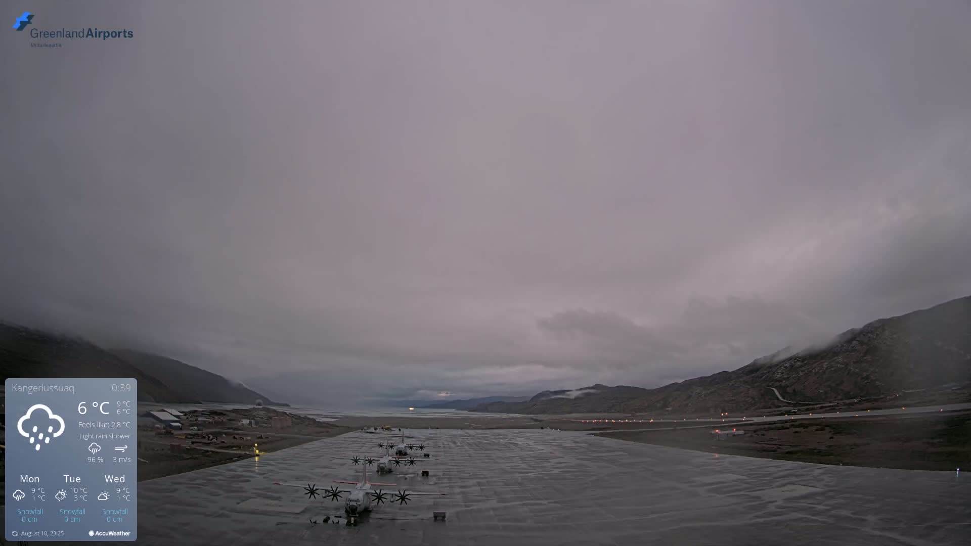Kangerlussuaq Village & Kangerlussuaq Sondre Stromfjord Airport West Towards View Live Cam SFJ/BGSF - Kangerlussuaq, Qeqqata, Greenland, Denmark