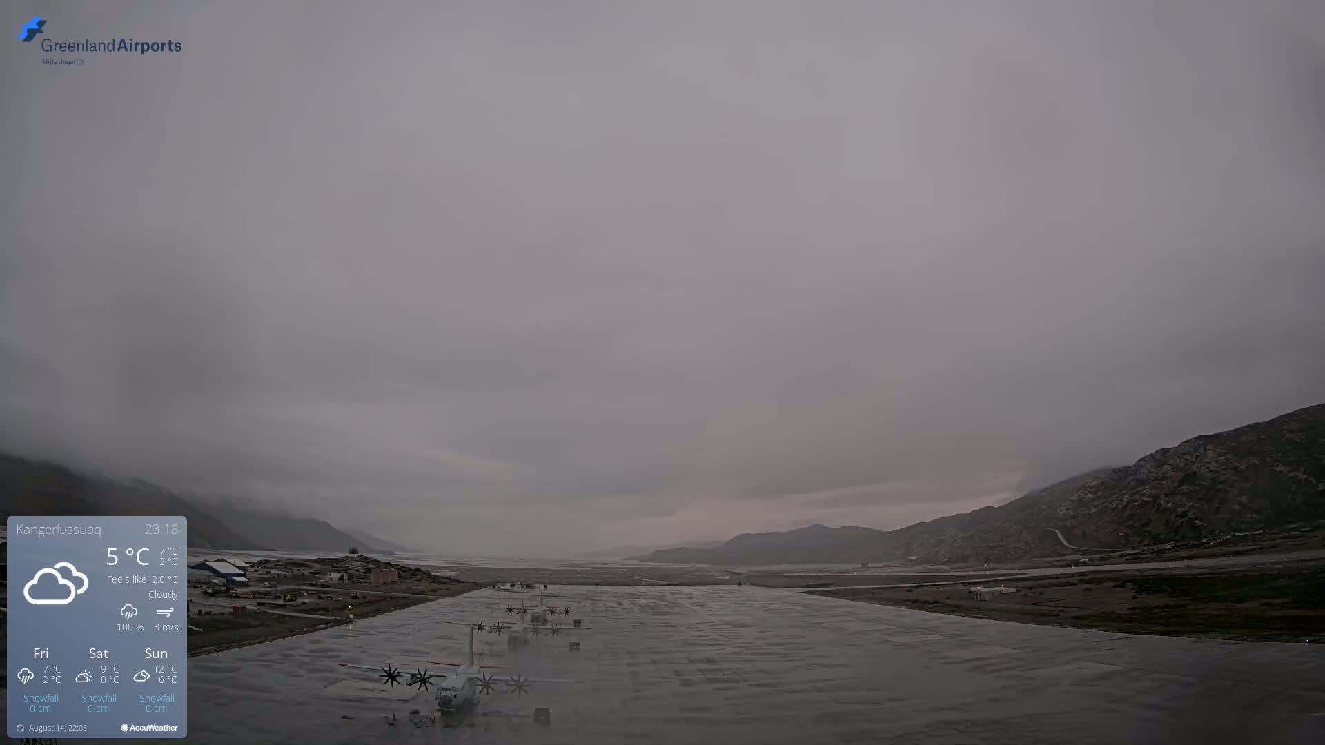 Kangerlussuaq Village & Kangerlussuaq Sondre Stromfjord Airport West Towards View Live Cam SFJ/BGSF - Kangerlussuaq, Qeqqata, Greenland, Denmark